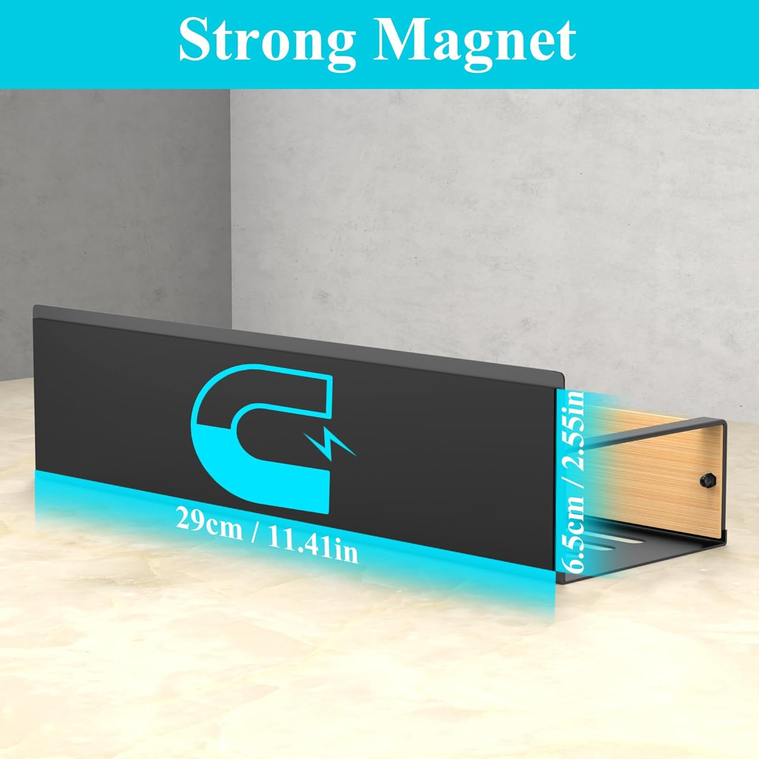 AVITONG Magnetic Bamboo Spice Rack for Refrigerator Side, 4 Pack Strong Magnet Organizer Shelf for Kitchen Storage, No Hooks, Space Saver - Bamboo image number 4