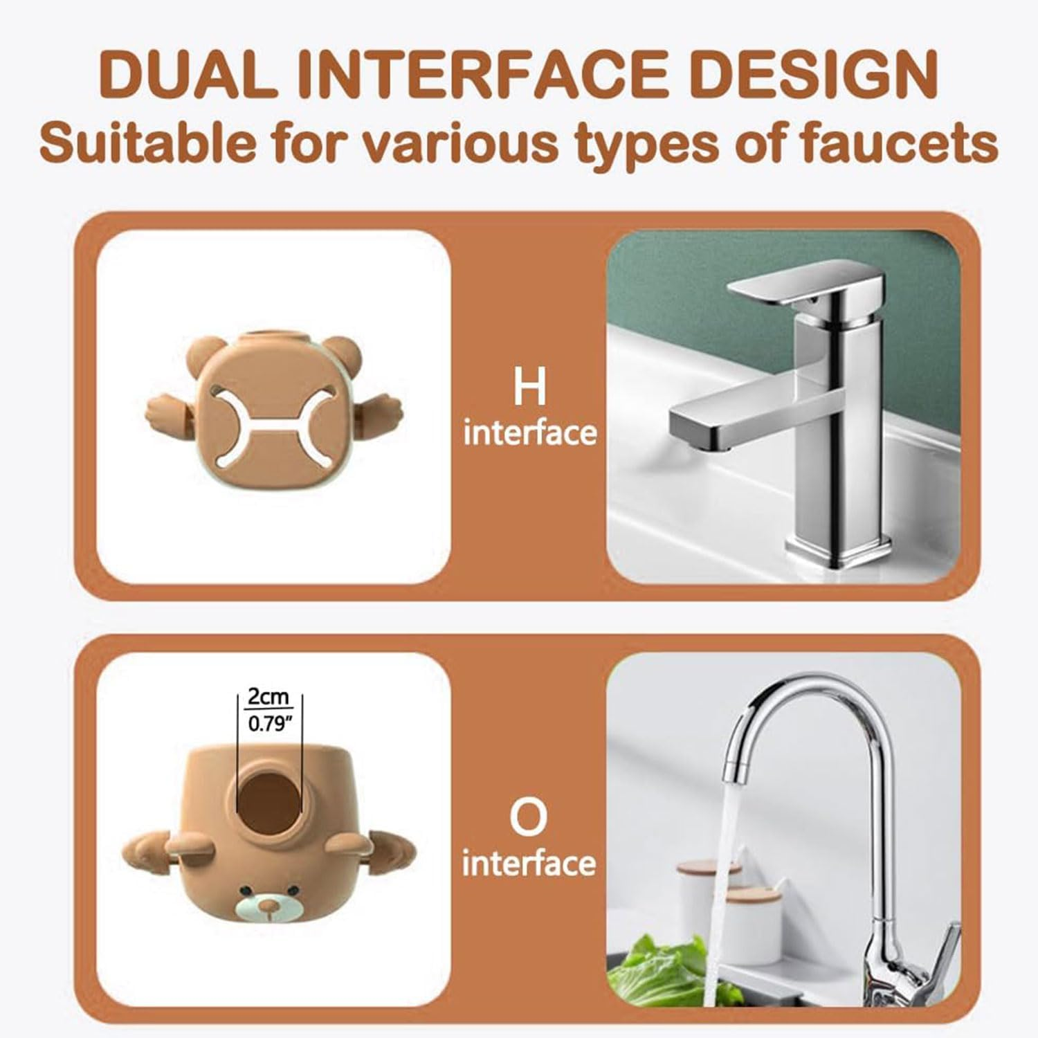 YIRANJIA 2-Pack Faucet Extender for Sink - Easy-To-Use Temperature-Sensitive Extensions for Toddlers & Kids - Bathroom & Kitchen Hand Washing Faucet Add-Ons image number 5