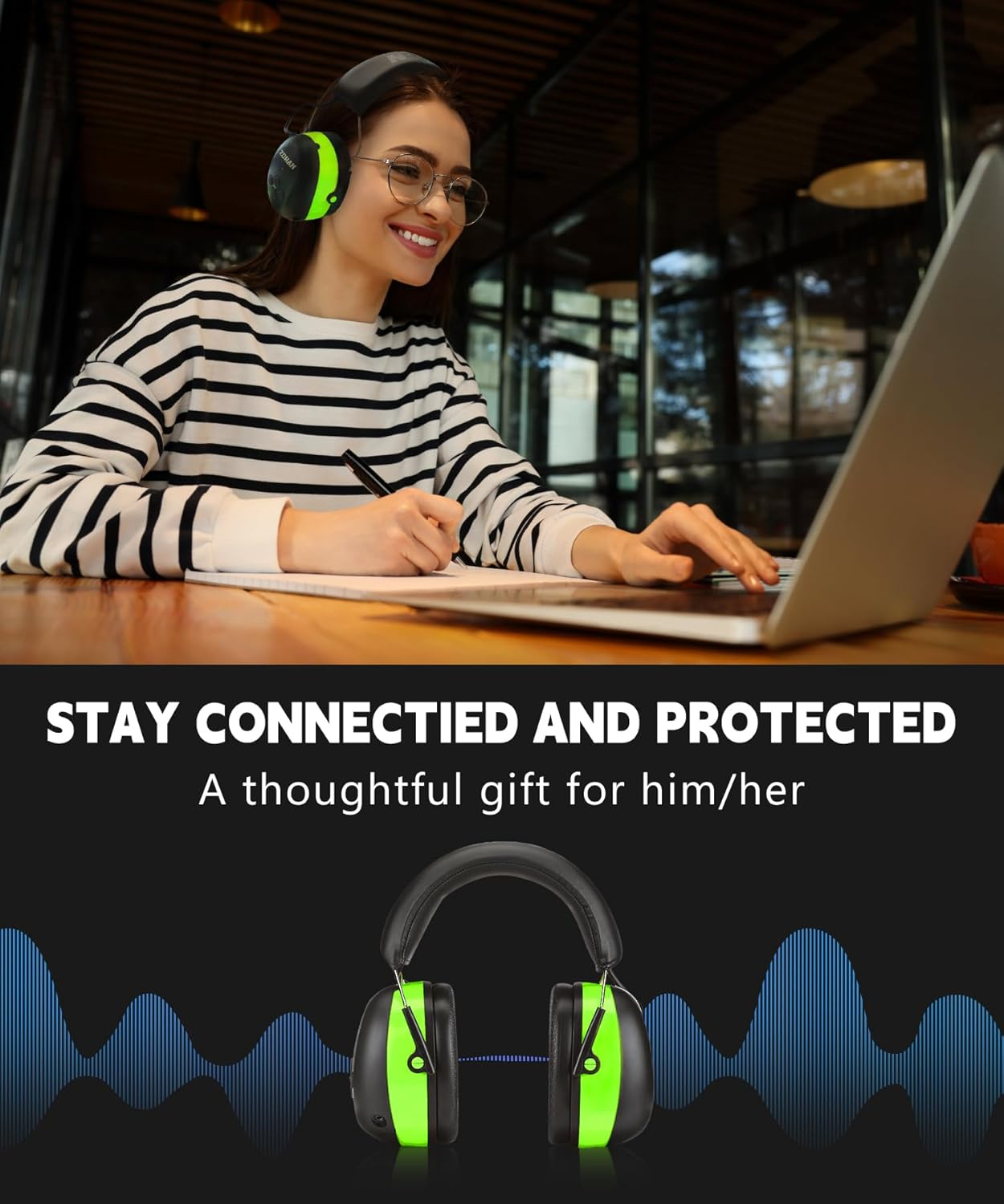 ZOHAN EM042 Digital AM FM Radio Hearing Protectors, Ideal for Lawn Mowing and Landscaping - Yellow image number 2