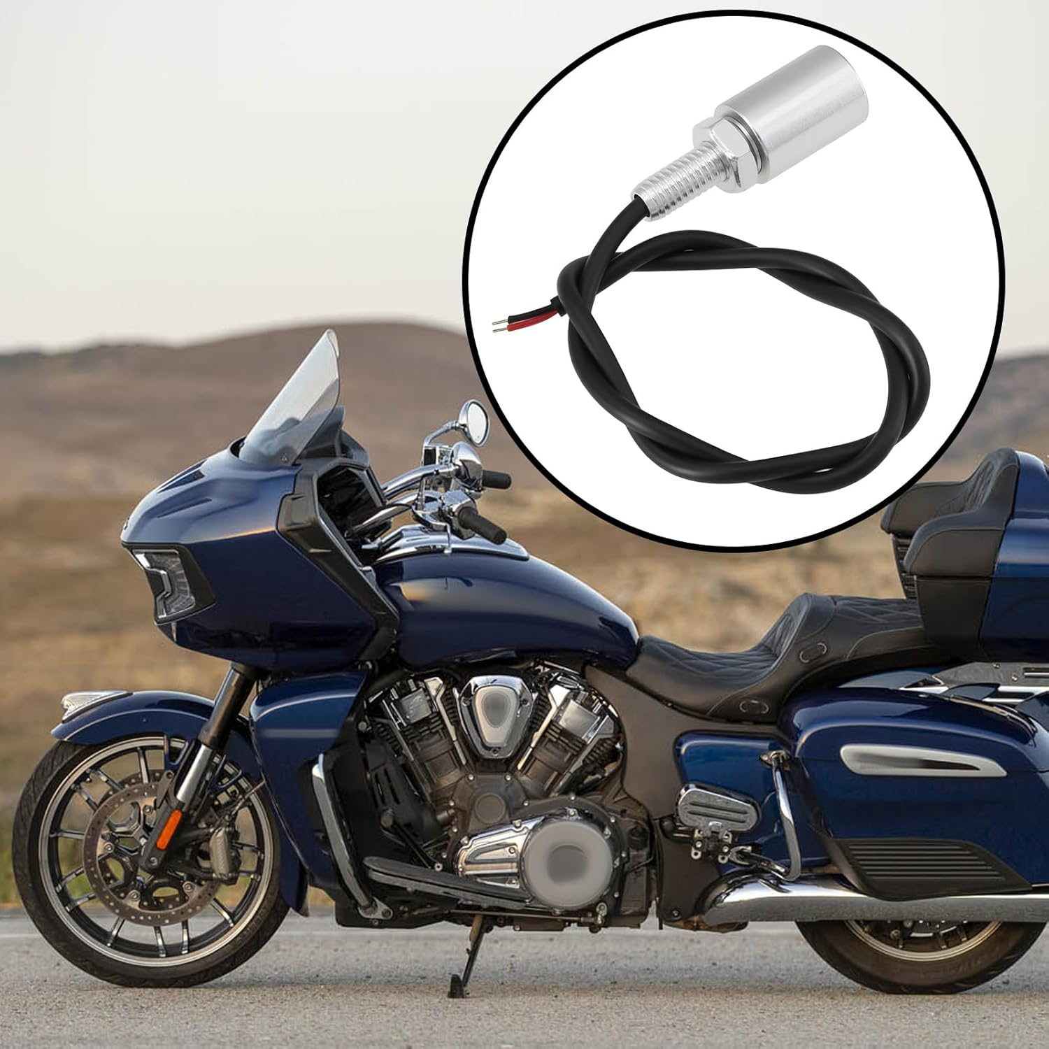 2Pcs 12V M6 round Metal Motorcycle LED License Plate Lights for Most Motorcycles Scooters Cars Trailers image number 4