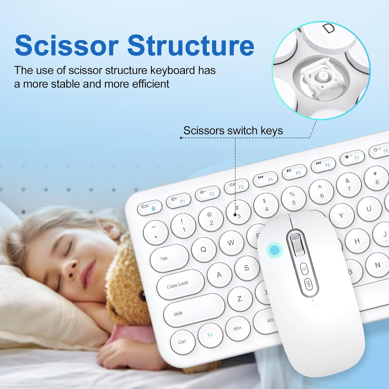 Cimetech Wireless Keyboard and Mouse Combo, Ultra Slim Rechargeable Wireless Keyboard and Mouse for Windows, Computer, PC, Laptop, Mac, Macbook