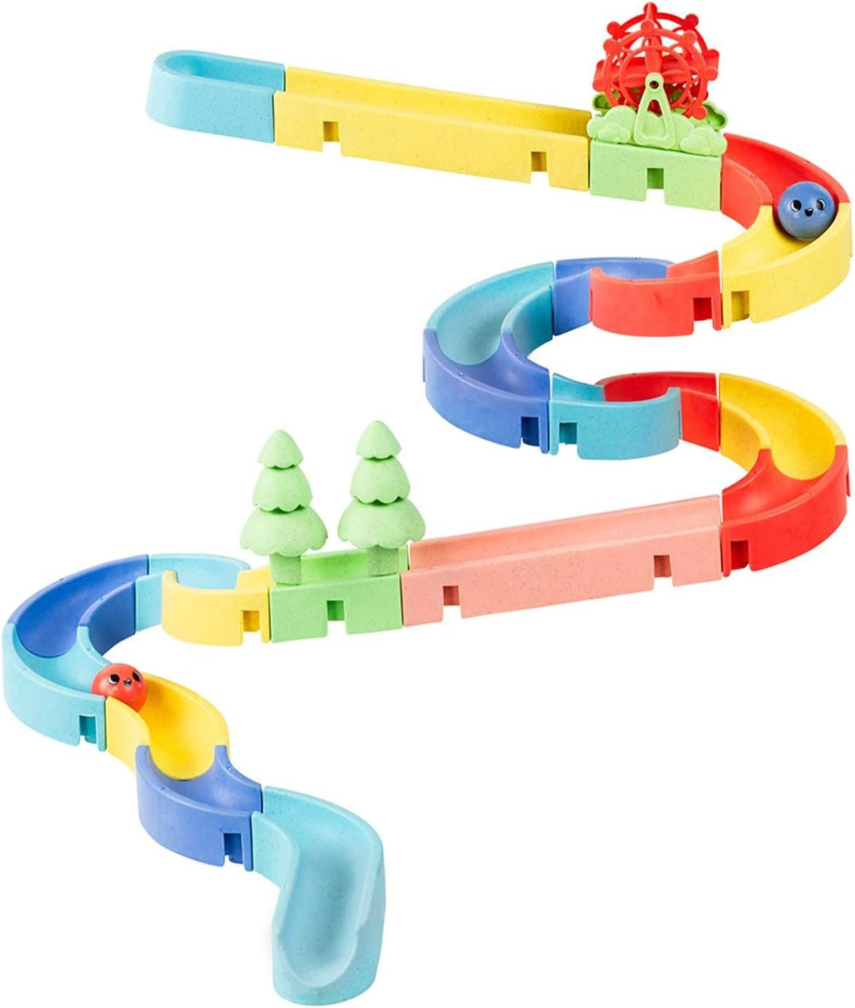 Tiger Tribe: Waterslide: Marble Run - ECO - Interactive Bath Toy, Build Marble Runs, Includes 35 Configurable Pieces, STEM Learning, Kids Ages 3-6 image number 4