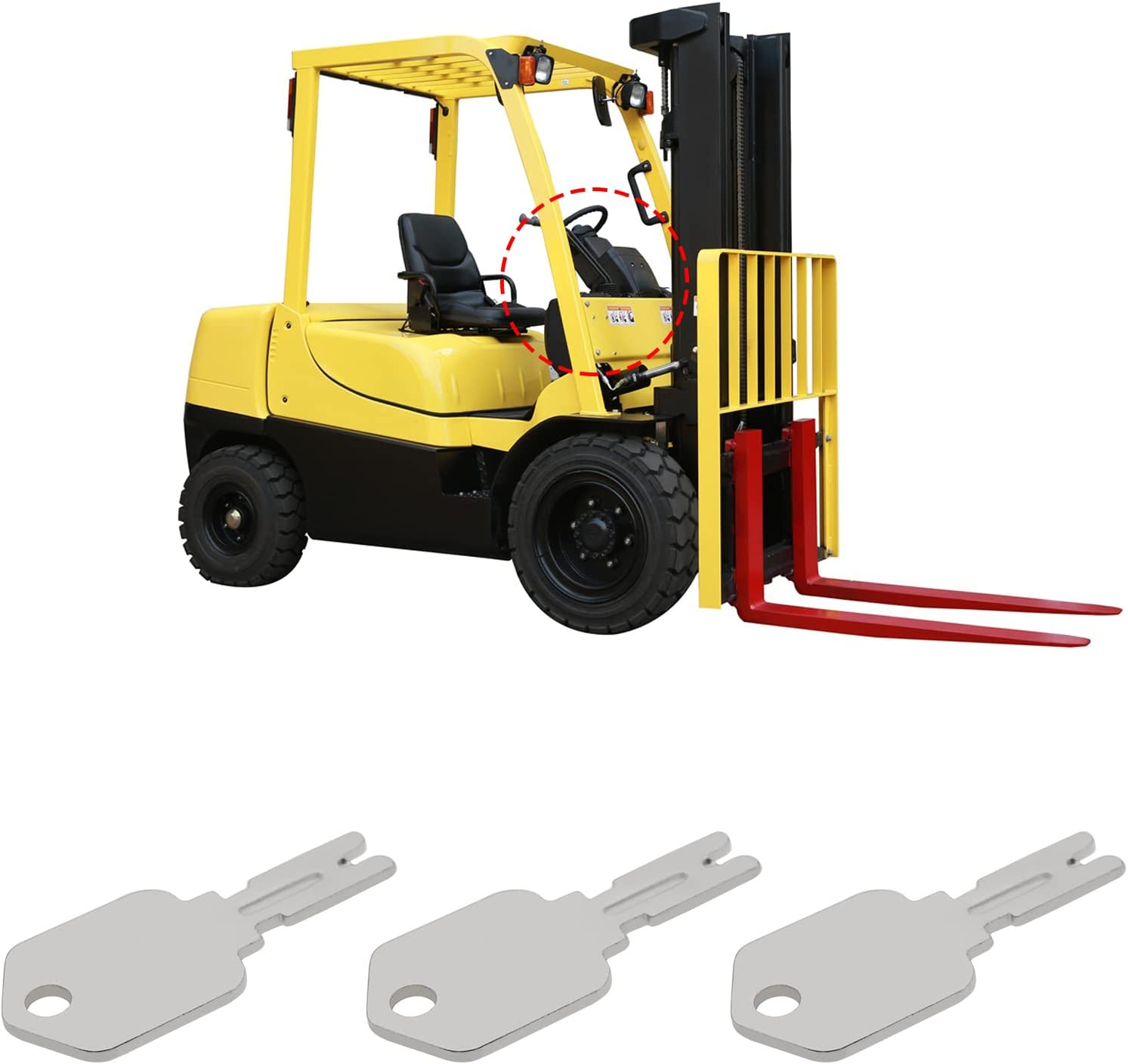 Ecsing 10PCS Forklift Keys 166 1430 186304 51335040 A214062 Ignition Keys Compatible with Clark Compatible with Hyster Compatible with Yale Heavy Equipment Keys
