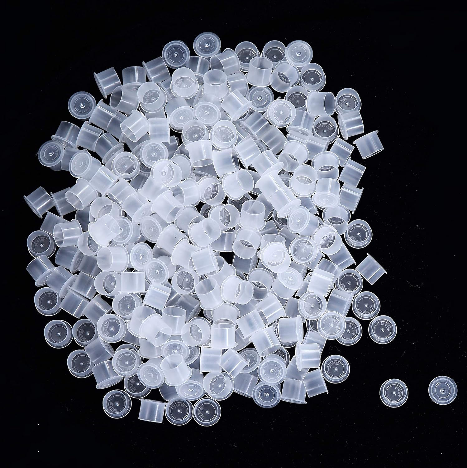 Tattoo Ink Caps Large,500Pcs White Plastic Disposable Microblading Makeup Ink Cups with Base, Pigment Cap Sizes 17Mm Large Pigment Cups image number 4