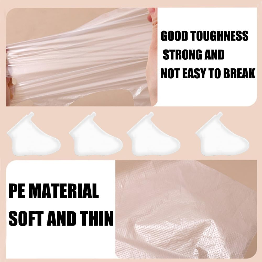 Pack of 100 Clear Plastic Disposable Boots Paraffin Bath Liner Foot Mask for Foot Pedicure Hot Spa Wax Treatment Foot Covers Bags Paraffin Foot Mask Socks image number 5