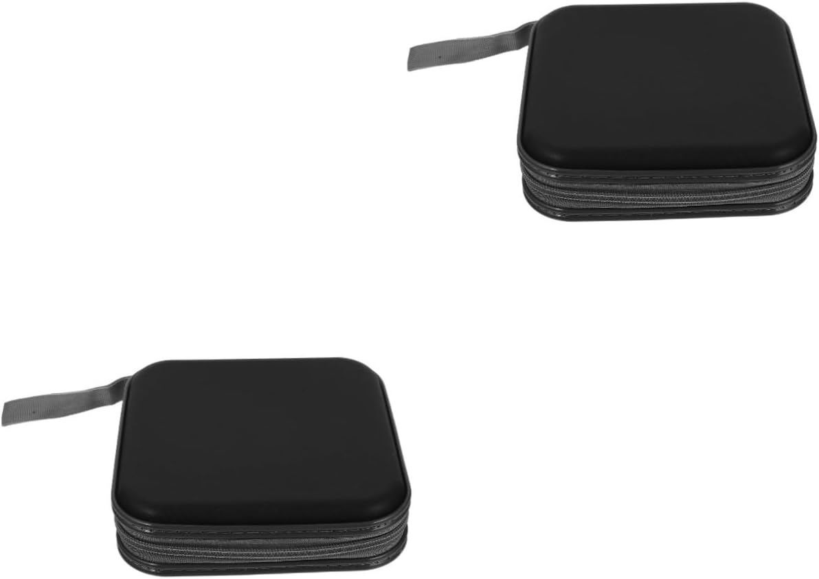 Amosfun 2Pcs Portable CD Storage Case Pocket Large Capacity CD Disc Holder Organiser for Car Travel Use