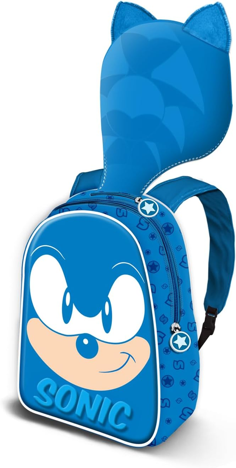 Sega-Sonic Classic-Hooded Backpack, Blue, 26 X 31 Cm, Capacity 8.5 L, Blue, One Size, Hooded Backpack Classic image number 1