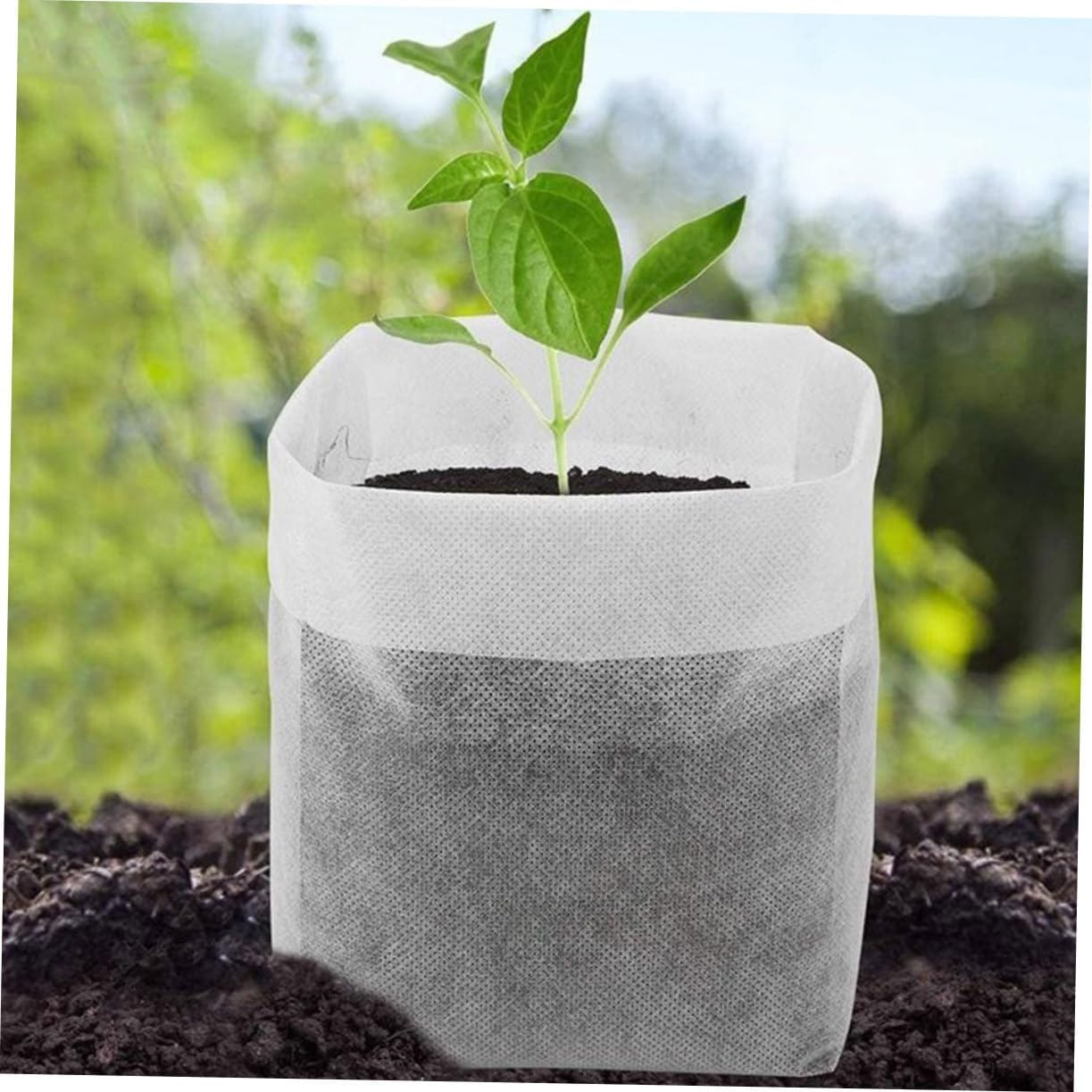 CAXUSD 100Pcs Nursery Bags Plant Grow Bags Flower Planter Pouches Non-Woven Fabrics for Gardening