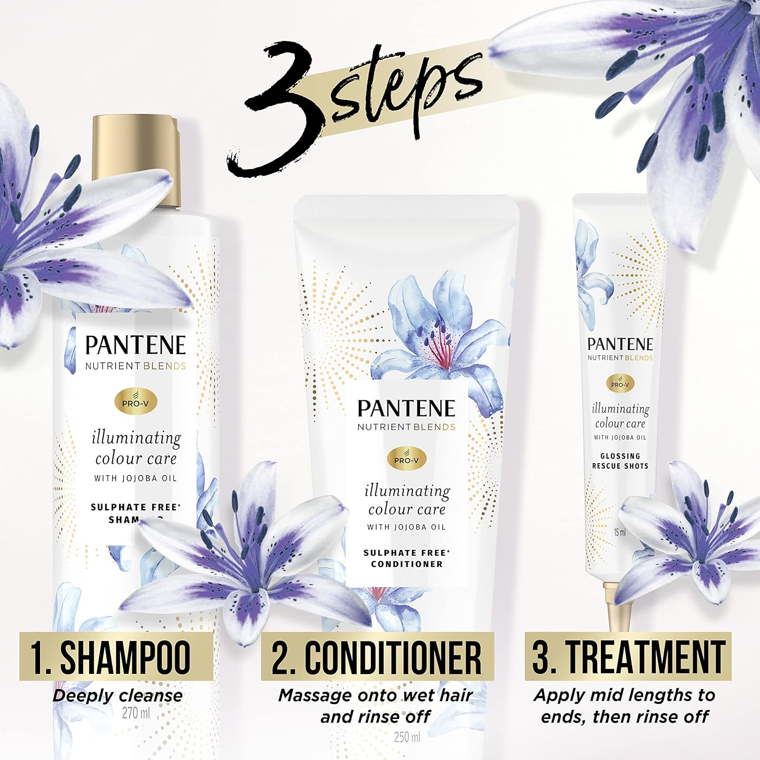 Pantene Pro-V Nutrient Blends Illuminating Colour Care Conditioner 250Ml image number 7