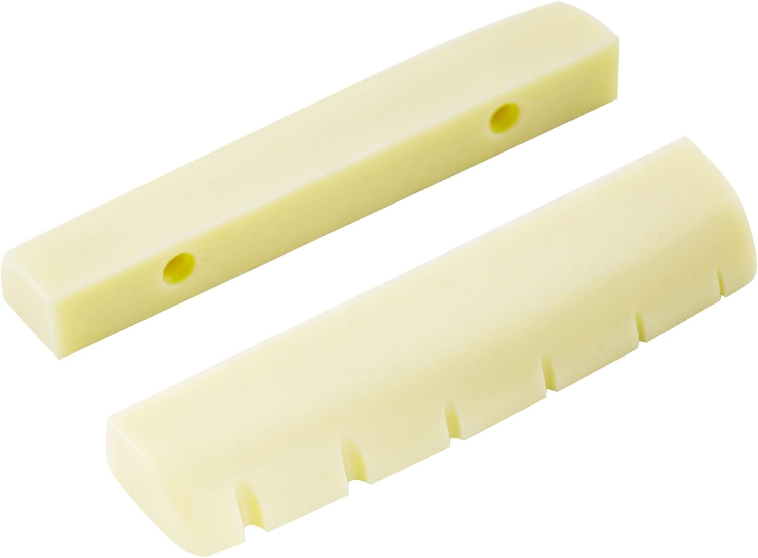 Musiclily Pro Urea Resin Plastic Slotted 43Mm LP Style Guitar Nuts Flat Bottom for 6 String Les Paul or Acoustic Guitar, Ivory(Set of 2) image number 1