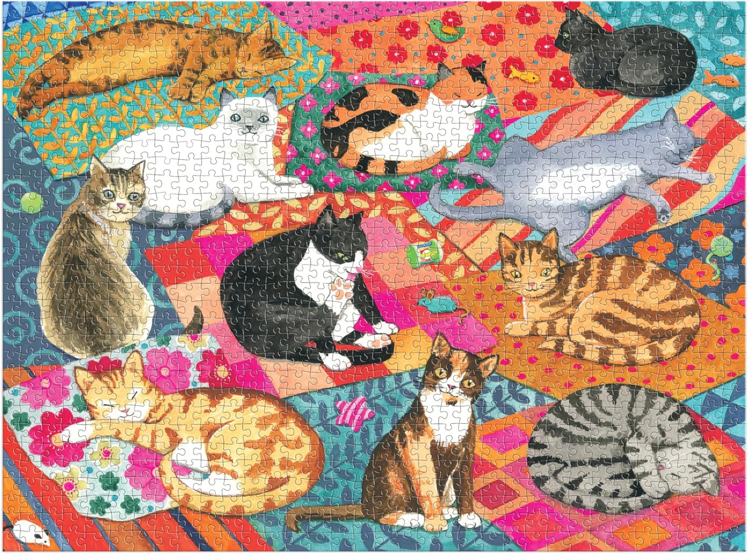 Galison 9780735382510 Lounging Cats Puzzle (1000-Pieces) image number 5