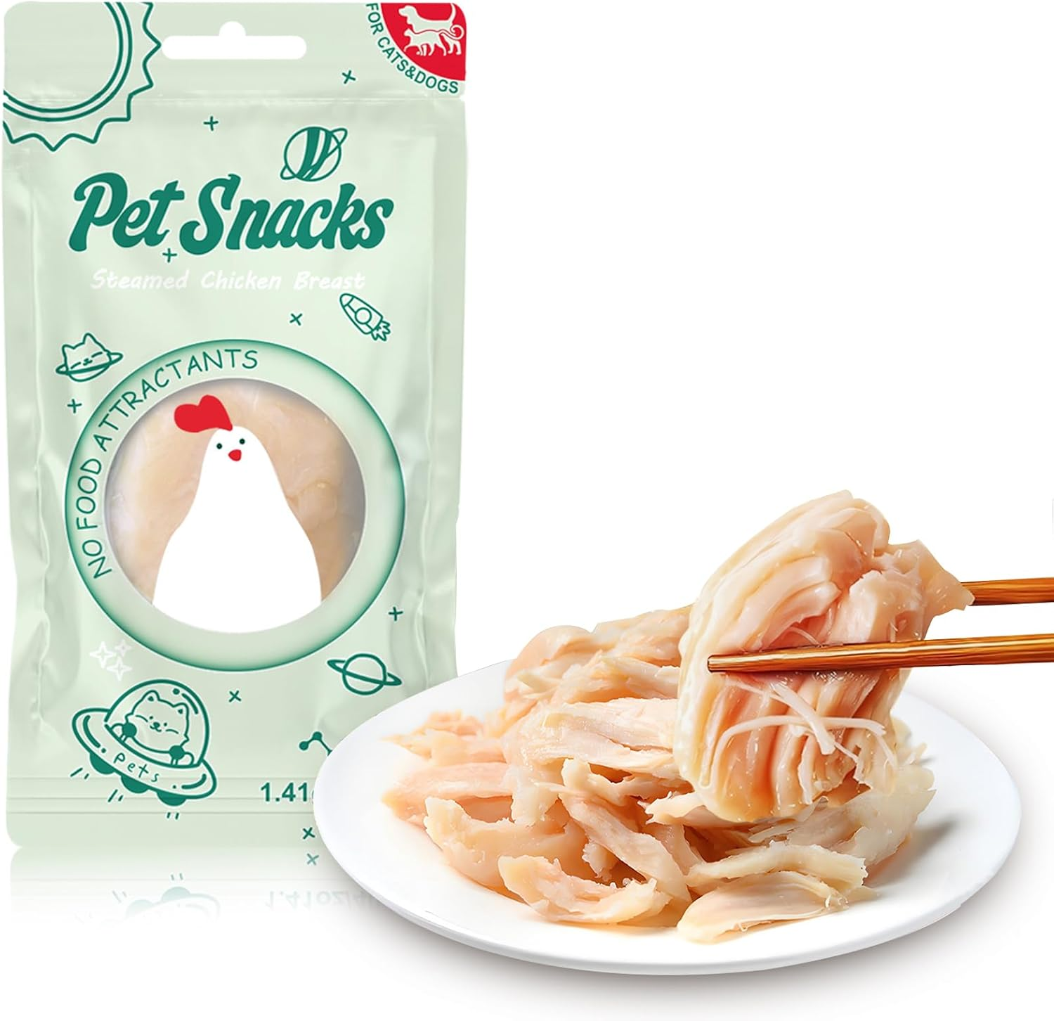 Jijycal Chicken Breast for Dogs, All Natural Dog Treats, Single Ingredient, High Protein, 2Packs (80G/2.82Oz)