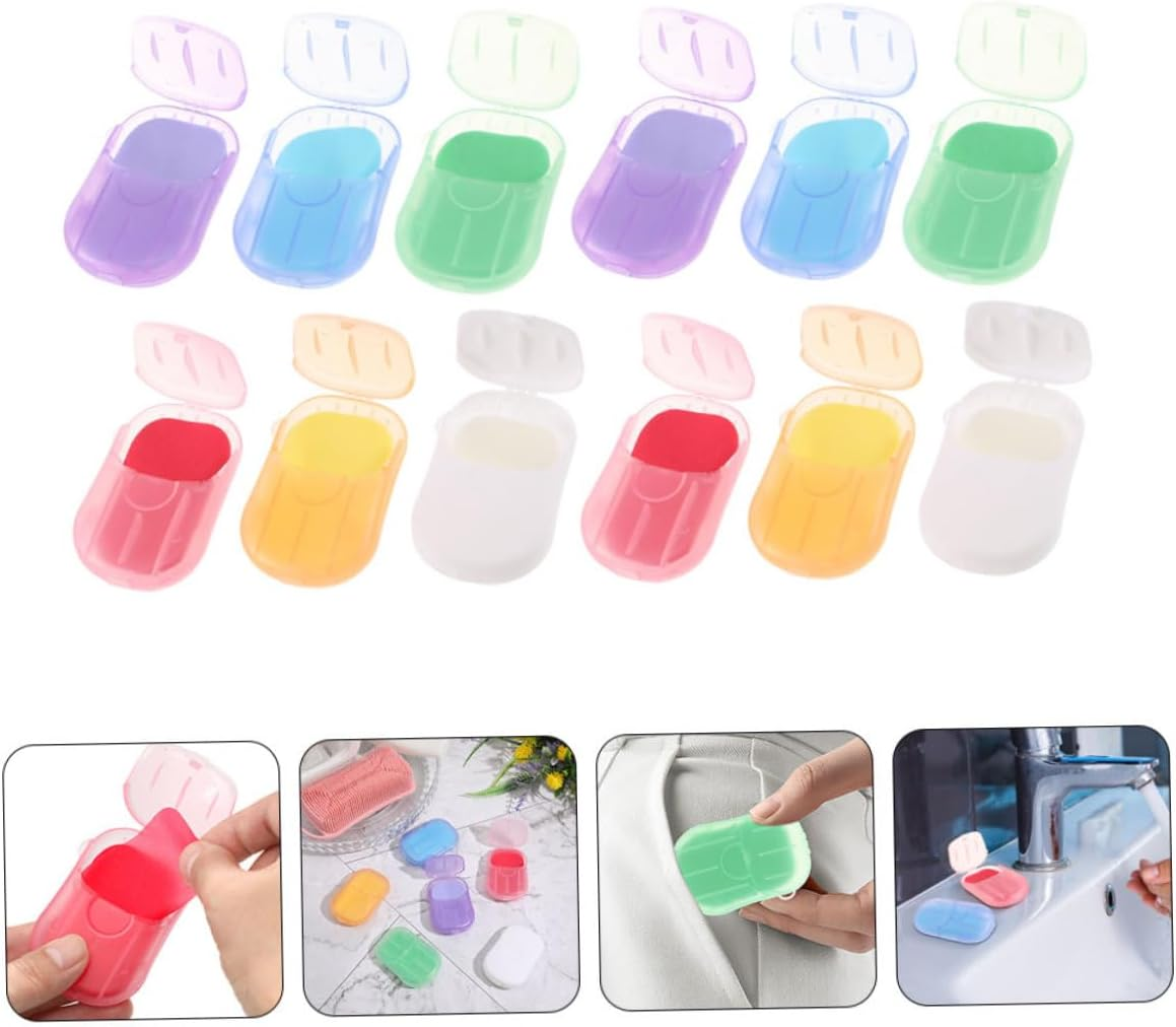 BRIGHTFUFU 12 Pack Portable Hand Soap Sheets Soap Paper for Travel Camping Hiking Outdoor Business Trips image number 1