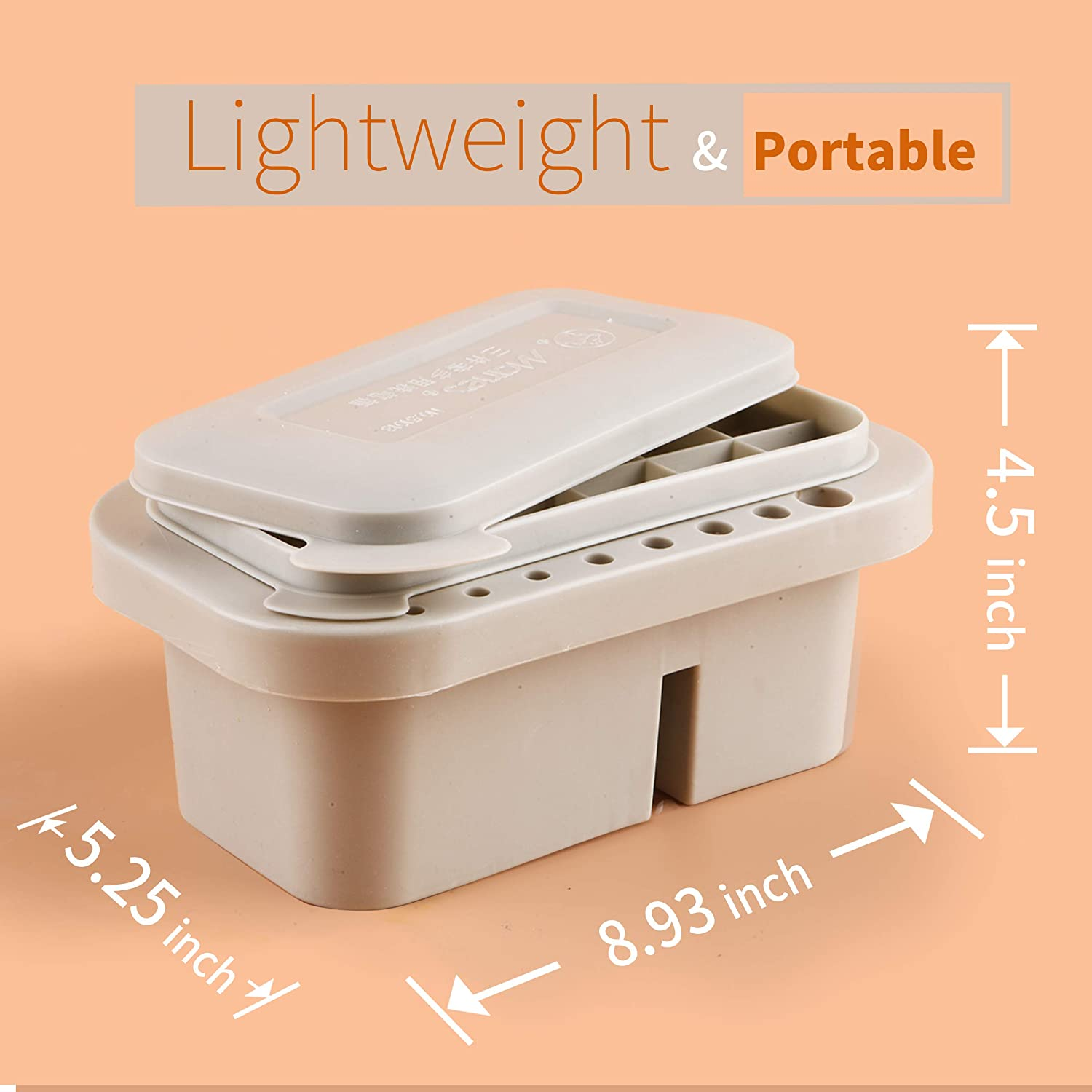 Martol Multi-Use Paint Brush Basin with Brushes Holder,Washer,Trays,Palette Box-Artist Cleaner Cup for Watercolor Oil Acrylic Gouache Painting with Lid image number 1