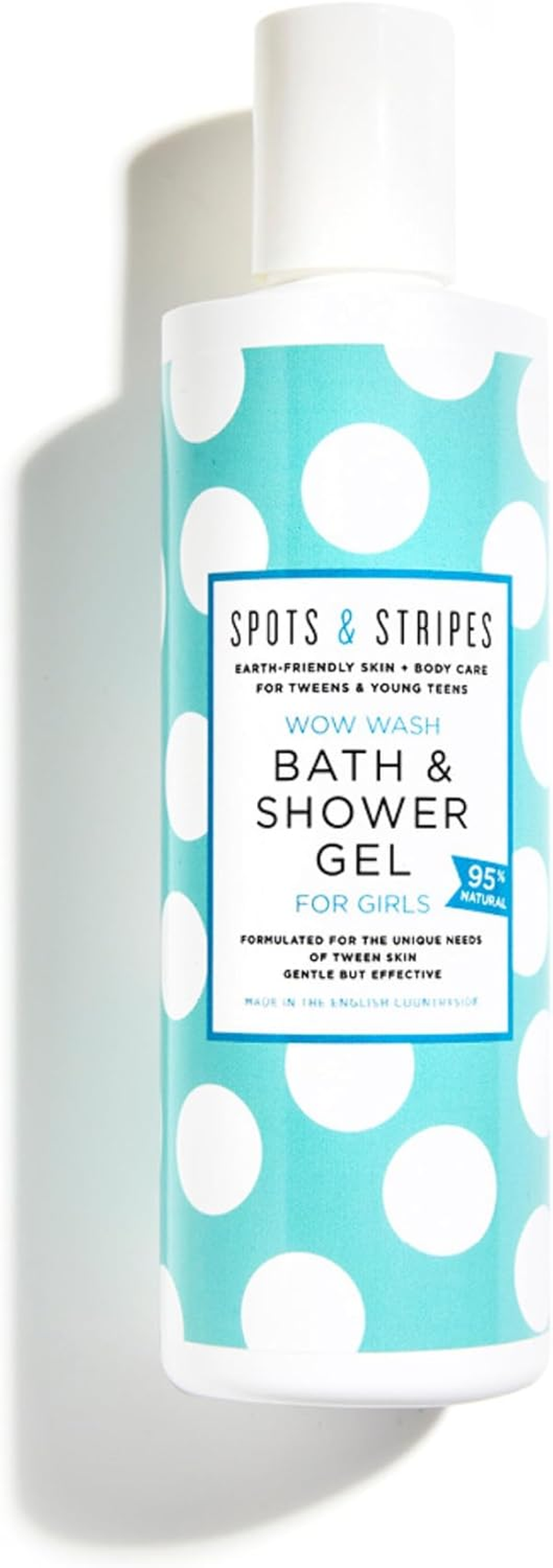Spots & Stripes - Wow Wash Bath & Shower Gel for Girls, a Delicious-Smelling, Natural Kids Body Wash That Gently Cleans Young Bodies, Sulphate-Free and Moisturising, with Coconut and Vanilla (250Ml) image number 1