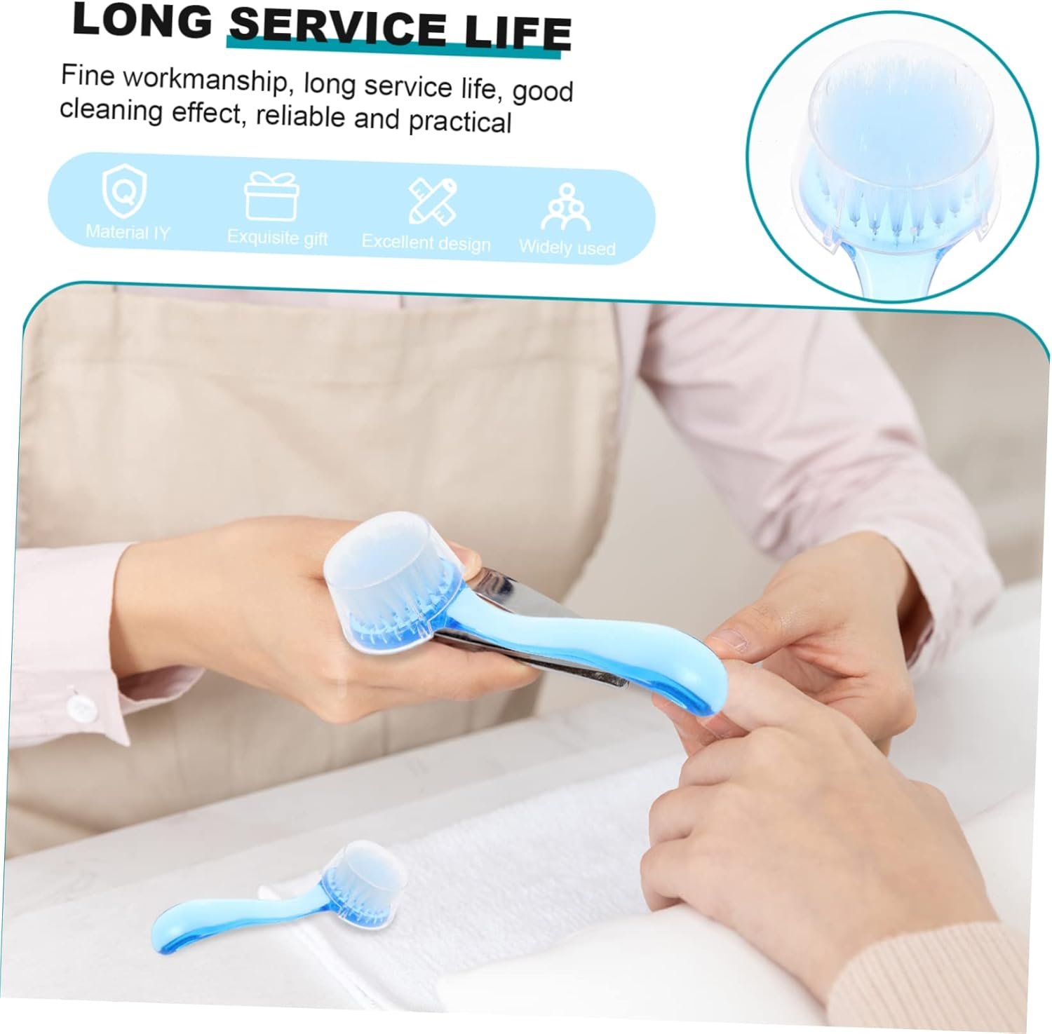 DECOMELODY 6Pcs Manicure Nail Brush round Head Brush Professional Nail Dust Cleaning Tool Home Salon Accessory image number 5