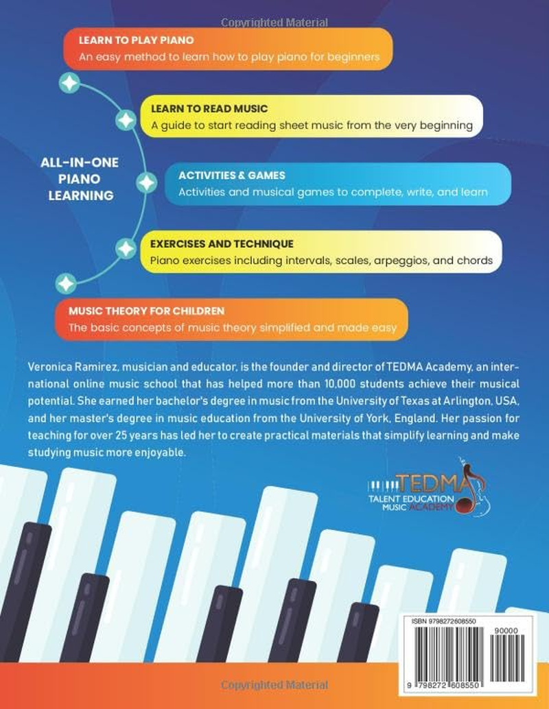 Learn Piano for Kids: 76 Piano Lessons for Beginner Kids to Play and Read Sheet Music in a Fun Way with 60 Famous Songs, Video Tutorials, Music Theory, and 50 Activities and Games image number 1