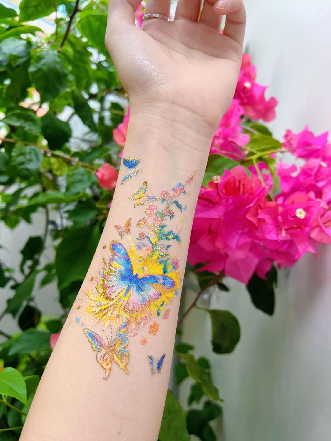 Palumma 8 Premium 3D Butterfly Temporary Tattoos Realistic Watercolor Body Art for Party Wedding Festival Decor image number 6