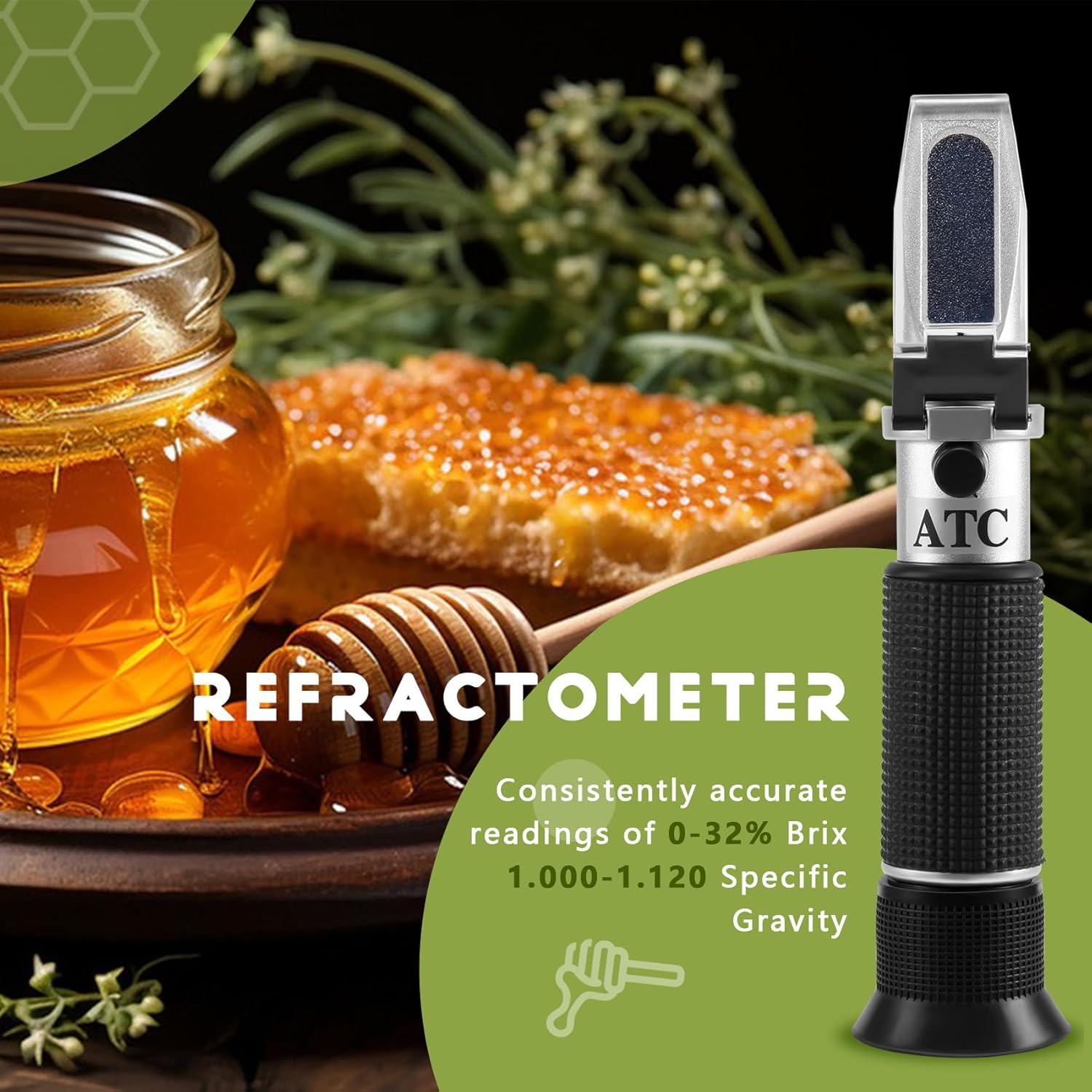 RESFNSE Refractometer with ATC Dual Scale Specific & Hydrometer in Wine Making and Beer Brewing Homebrew Kit image number 3