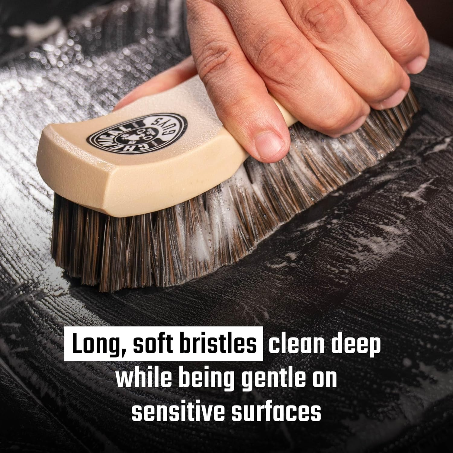 Chemical Guys Acc_S95 Long Bristle Horse Hair Leather Cleaning Brush, 1 Pack image number 3