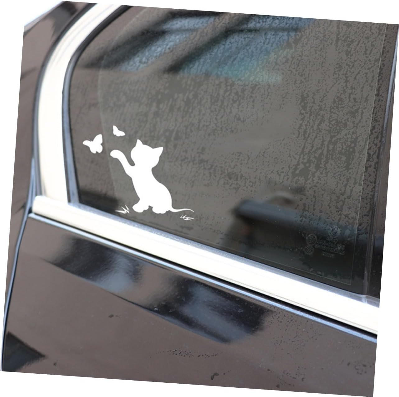 ELAYARD 4 Pcs Flapping Cat Car Sticker Black and White Cover Scratch Pet Material Reflective Effect Stylish Cartoon Decals for Cars Exterior Protection and Decoration image number 5