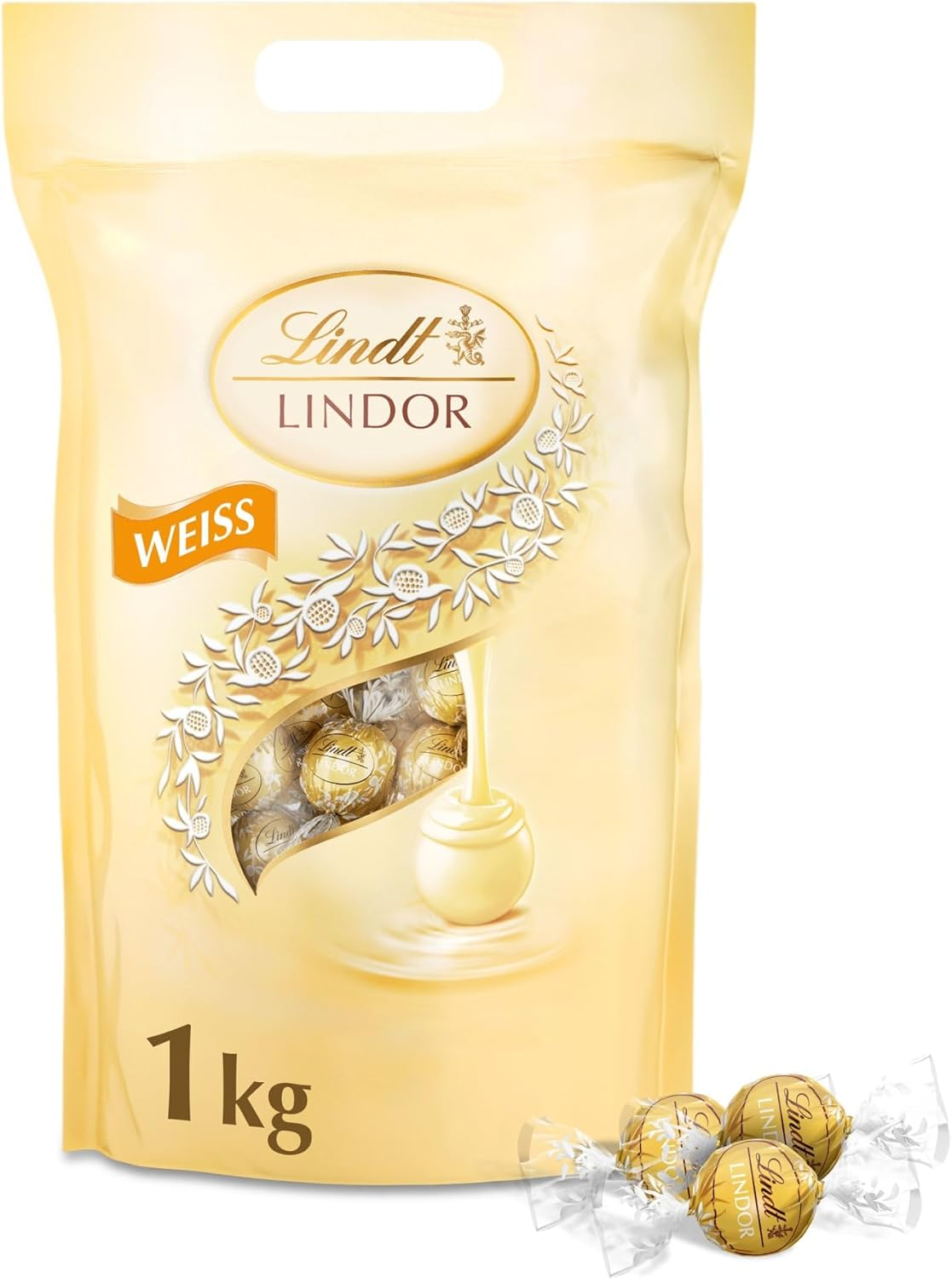 Lindt LINDOR White Bag 1Kg image number 2