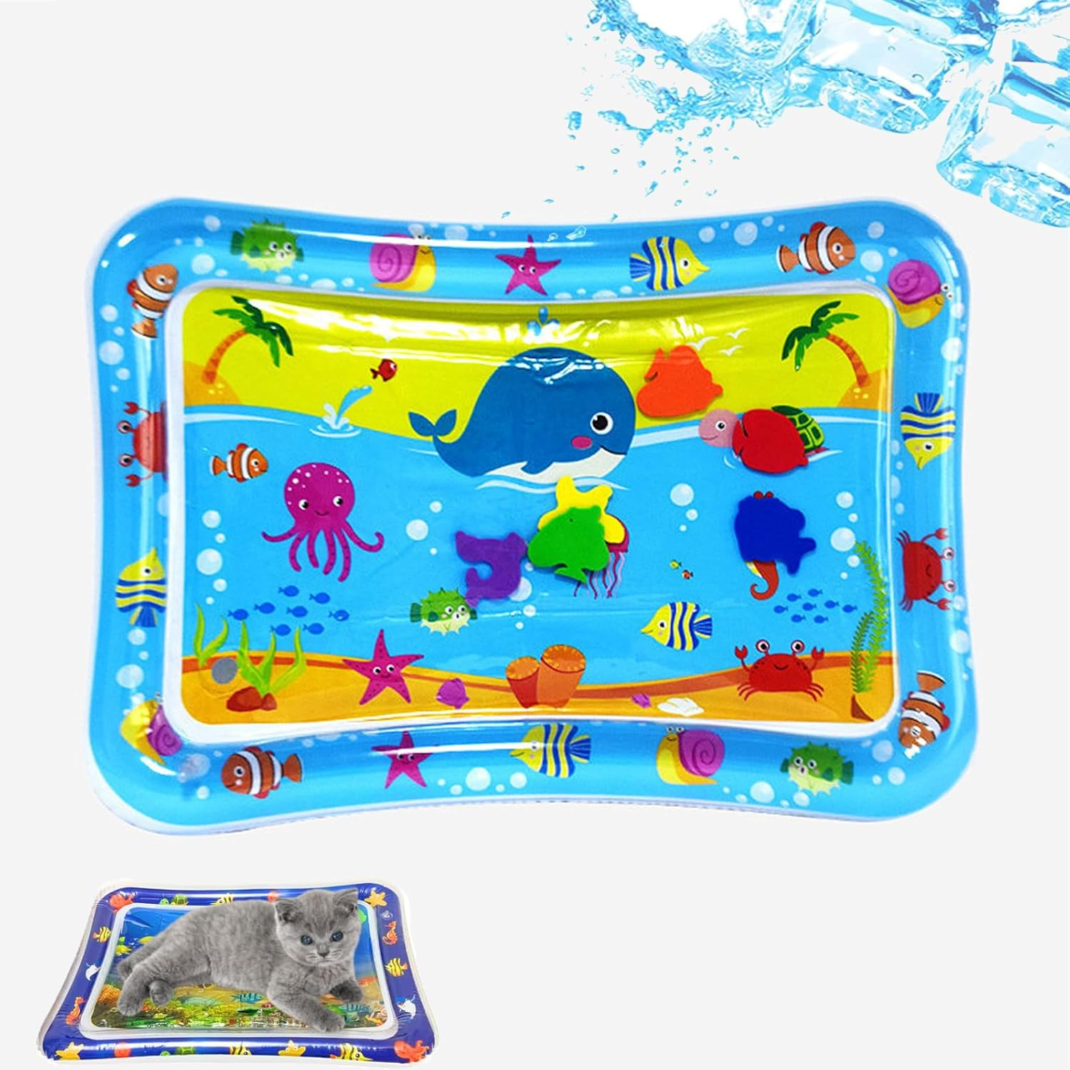 Sensory Water Play Mat for Cats, 2024 New Cat Water Play Mat, Thickened Water Sensor Play Mat, Sensory Water Mat for Pet, Keeping Cats Entertained, Pet Cooling Mat for Summer with Air Pump (#10) image number 3