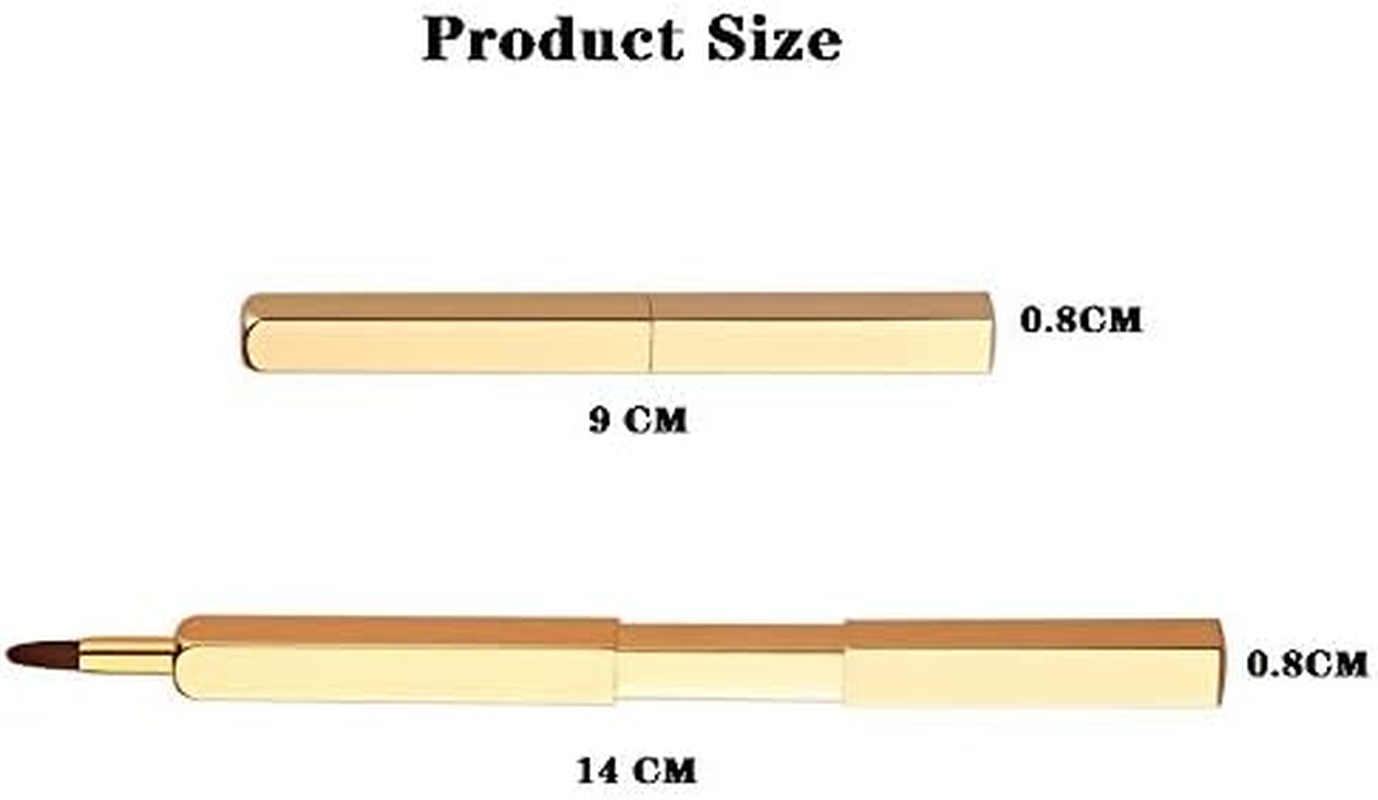 Exquisite Professional Lip Brush Applicators-Retractable Lipstick Brushes- Lipstick Gloss Makeup Brush Tool for Women and Girls (Bright Gold)