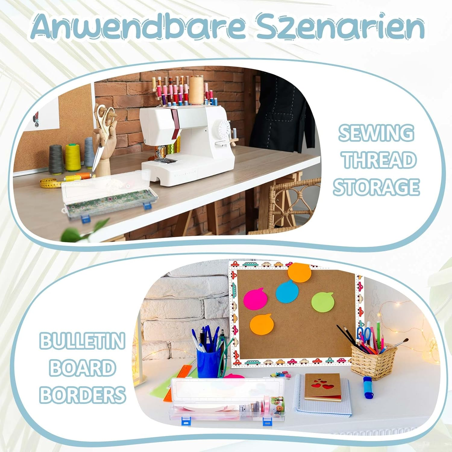 Tioncy 4 Pcs Fabric Strip Case Jelly Cotton Fabric Patchwork Roll Storage Case Bulletin Board Border Bolt Storage Sewing Cloth Organizer for 2.5 Inch Cloth Strips Arts Crafts Organizer(Medium) - Large image number 3