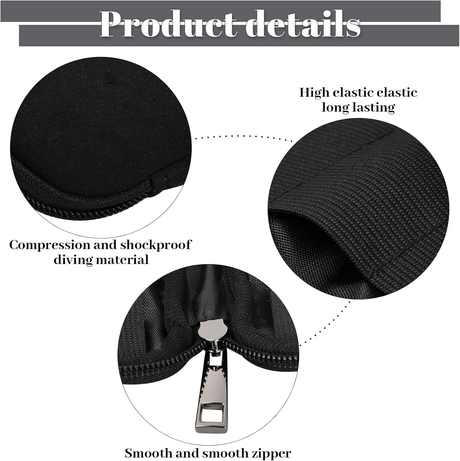 Black USB Flash Drive Storage Bag 10 Slots Portable Hard Drive Case Organizer Waterproof Neoprene Electronic Accessories Bag Holder for Jump Drives/Pen Drive/Thumb Drive/Memory Stick image number 6