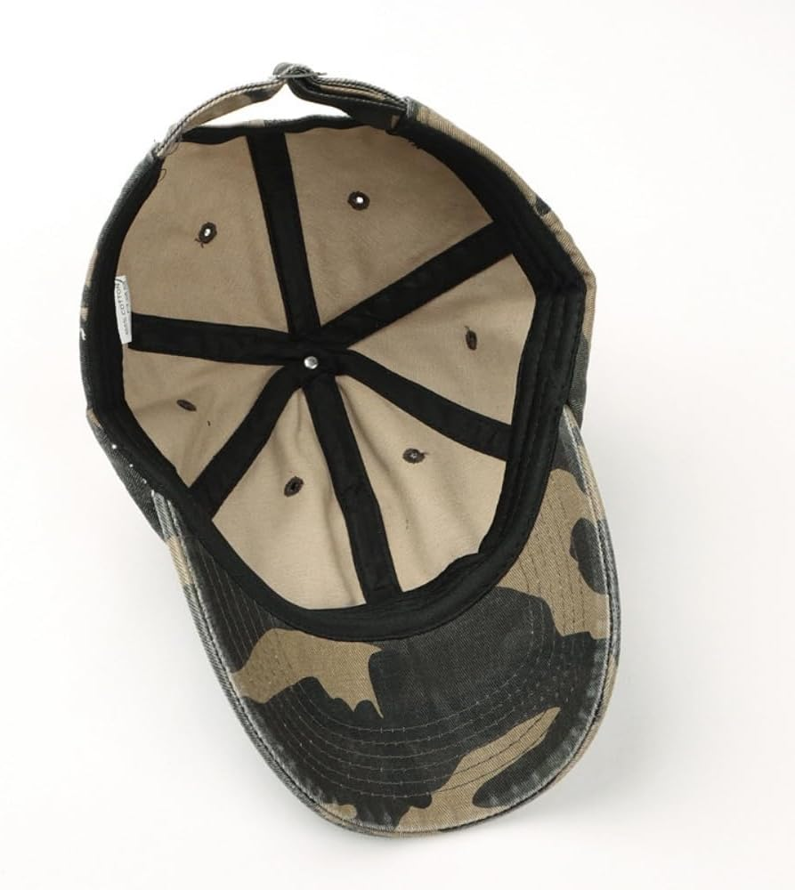Washed Baseball Cap, Camouflage Hat, Unisex Baseball Cap, Outdoor Sun Protection, Adjustable, Sports Cap, Caps Hats, UV Protection, Sun Hat for Sports, Travel, Golf image number 2