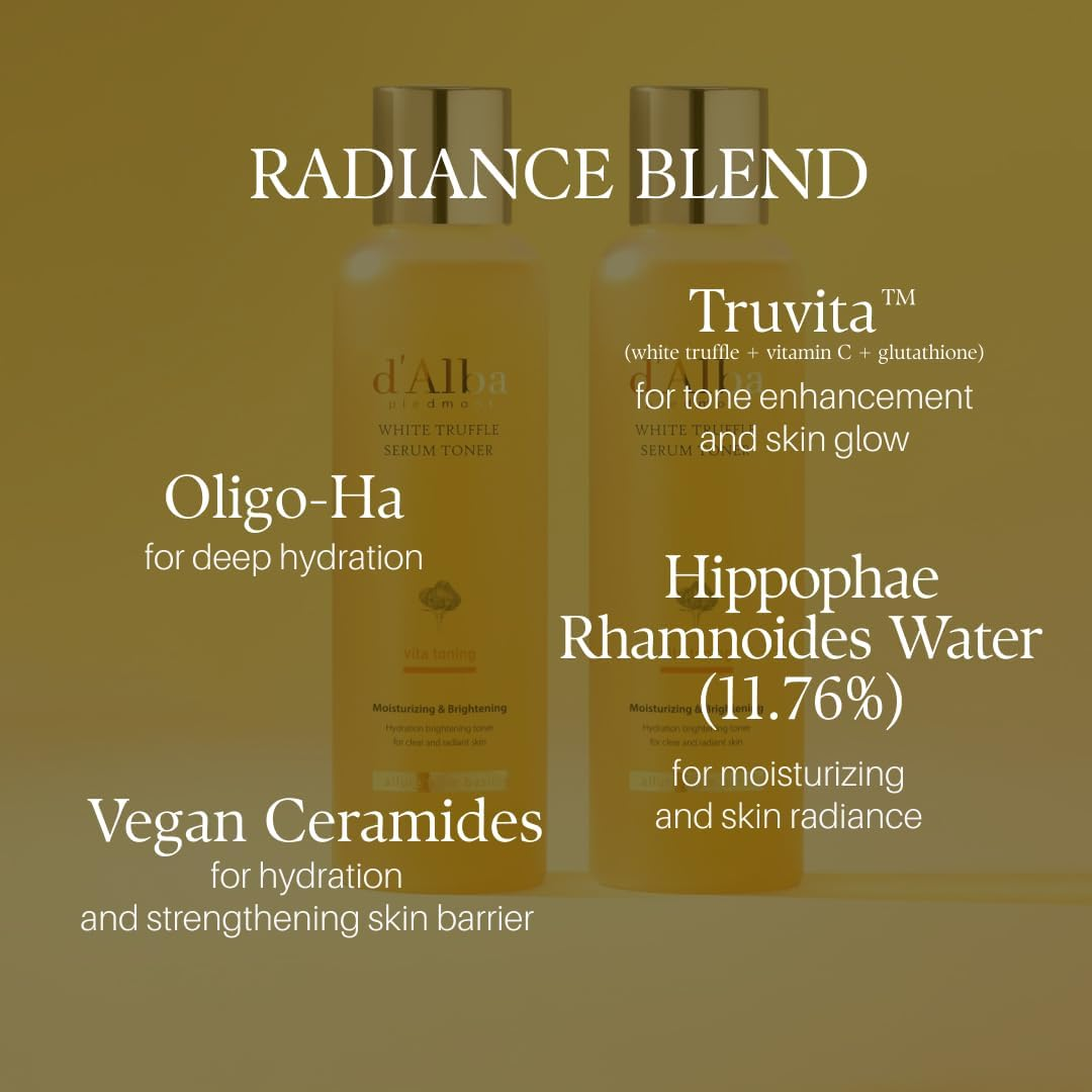 D'Alba White Truffle Vita Toning Serum Toner, Glass Skin with Double Vitamin Skincare, Face Moisturizer, Korean Skin Care (180Ml) image number 3