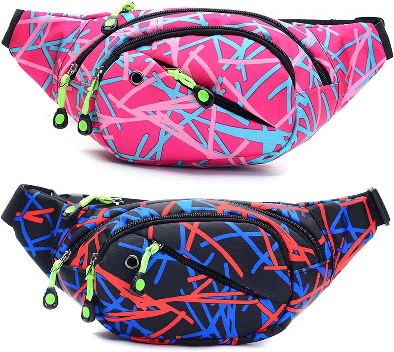 Fanny Pack Fashion Waist Chest Bag Adjustable Belt Chest Shoulder Pack Casual Bag Bum Bags Hip Pouch for Women Men Running Hiking Fitness Cycling Beach Travel Concert Festival