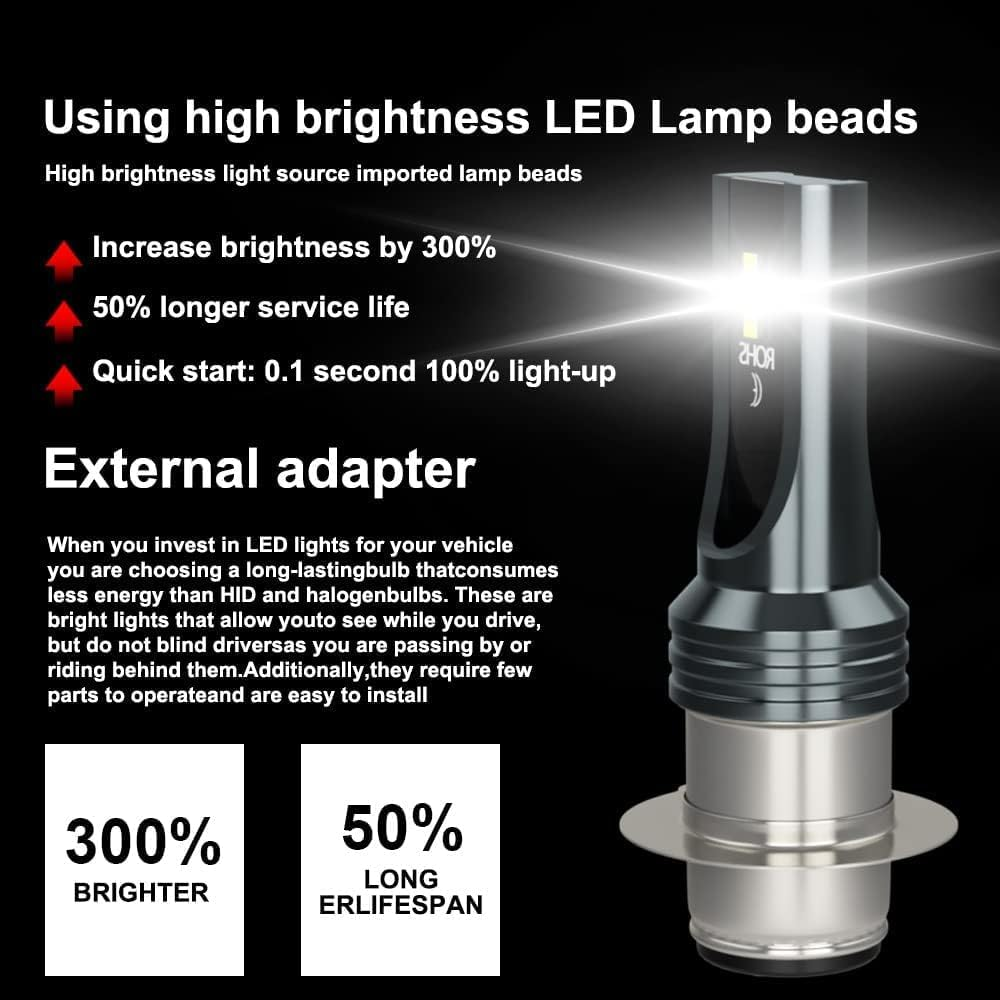 HOCOLO F2 H6 H6M 6000K 8000LM Car LED Fog Lights Replace Halogen Bulbs,3570 Csp-Chips 80W,Bright IP68 Waterproof Vehicle Lamp Accessories Exterior Automotive UTV ATV Motorcycles Trucks Suvs(White,H6) image number 1