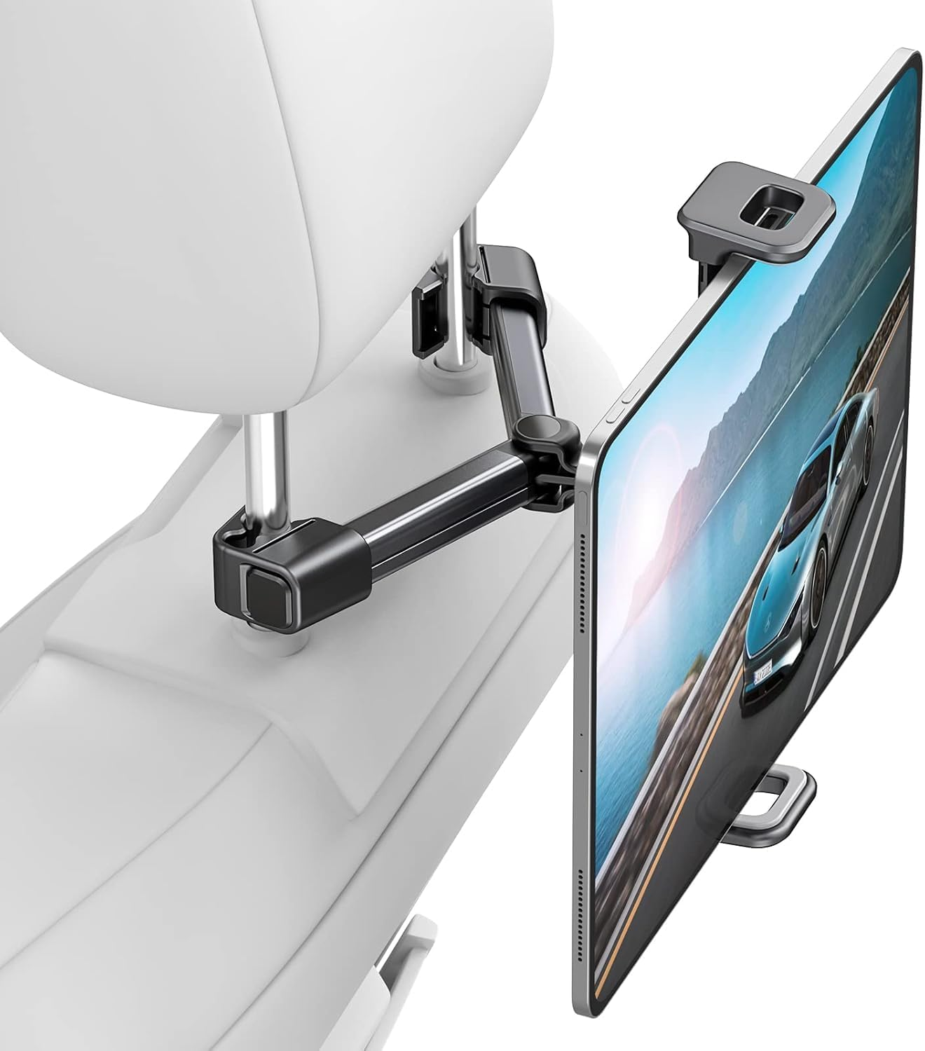 Car Headrest Backseat Mount,Phone/Tablet Car Holder,360&deg;Rotation,Solid & Steady,Car Trip Essentials,Adjustable Back Seat Tablet Holder,Compatible for All 5"-10" Tablets,Ipad,Cellphones, image number 1