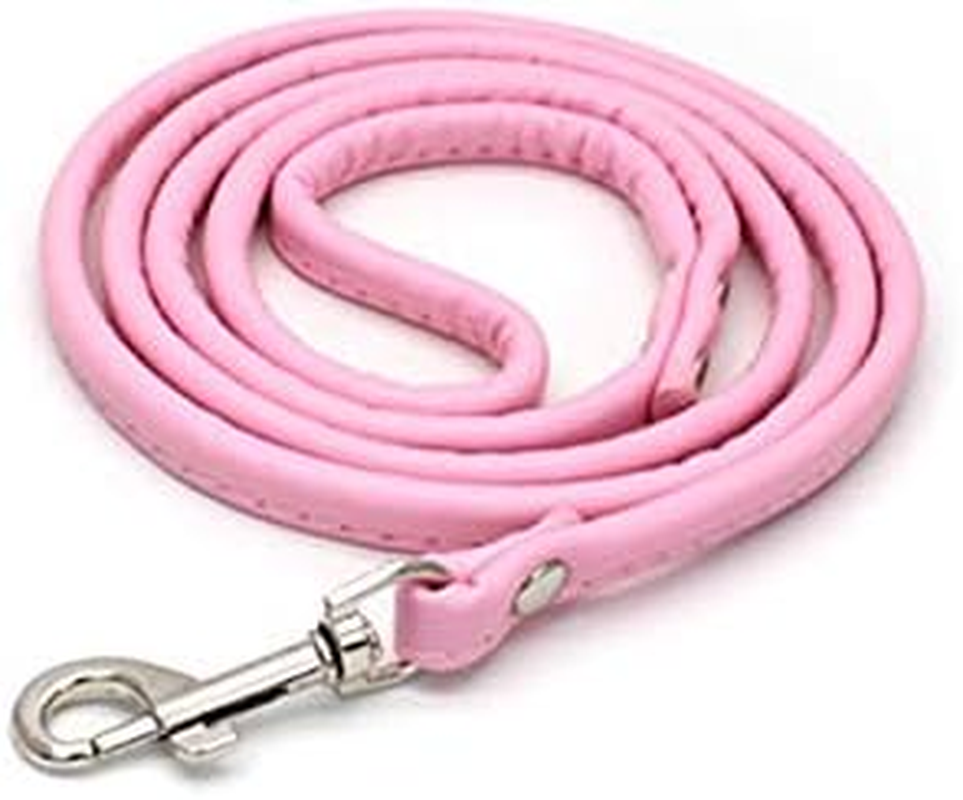 2 X Small Dog PU Leather Leads Pup Pet Leashes Pink image number 3