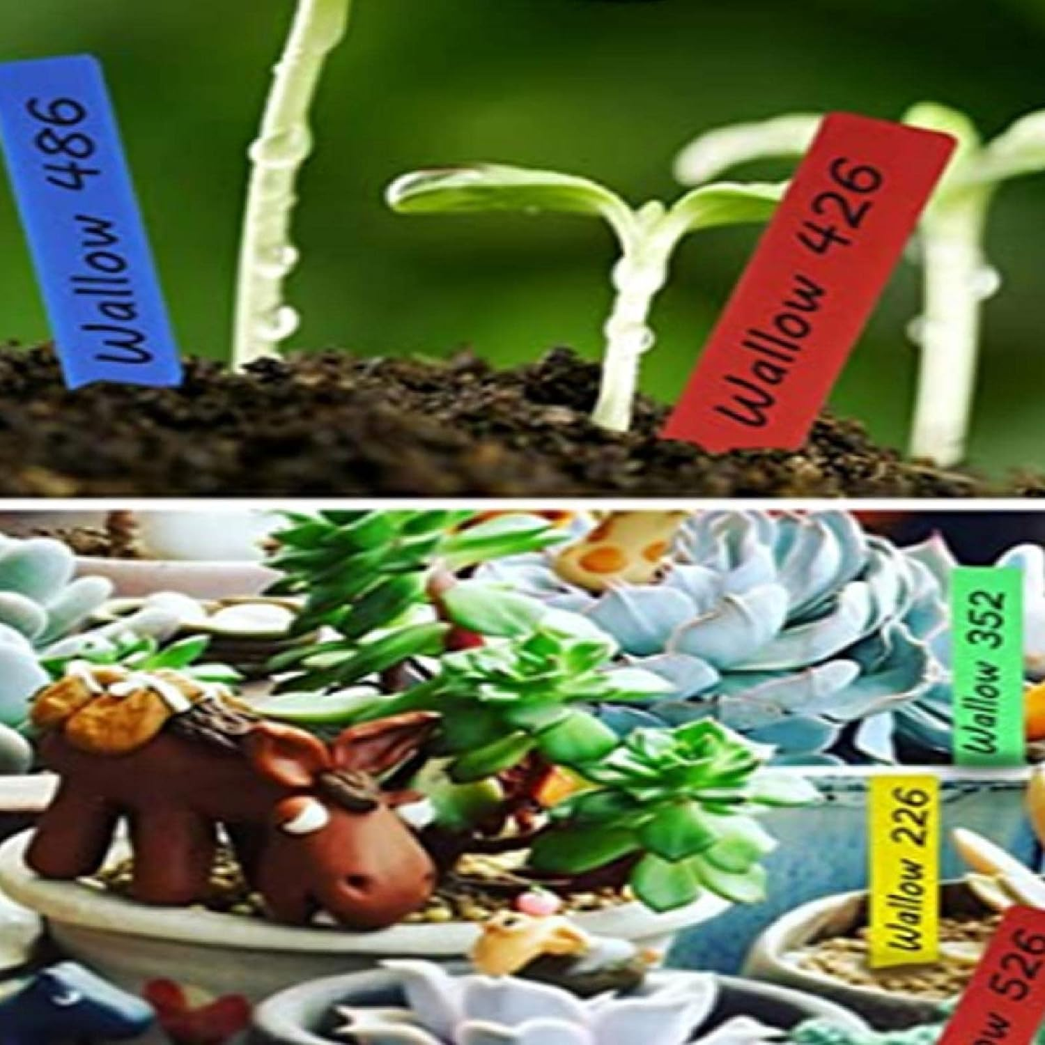 100 Pcs Plastic Plant Labels Colored, 10 X 1.8Cm / 5 X 1Cm Waterproof Garden Name Tags Markers for Seeds, Seedling, Herb, Vegetables image number 2