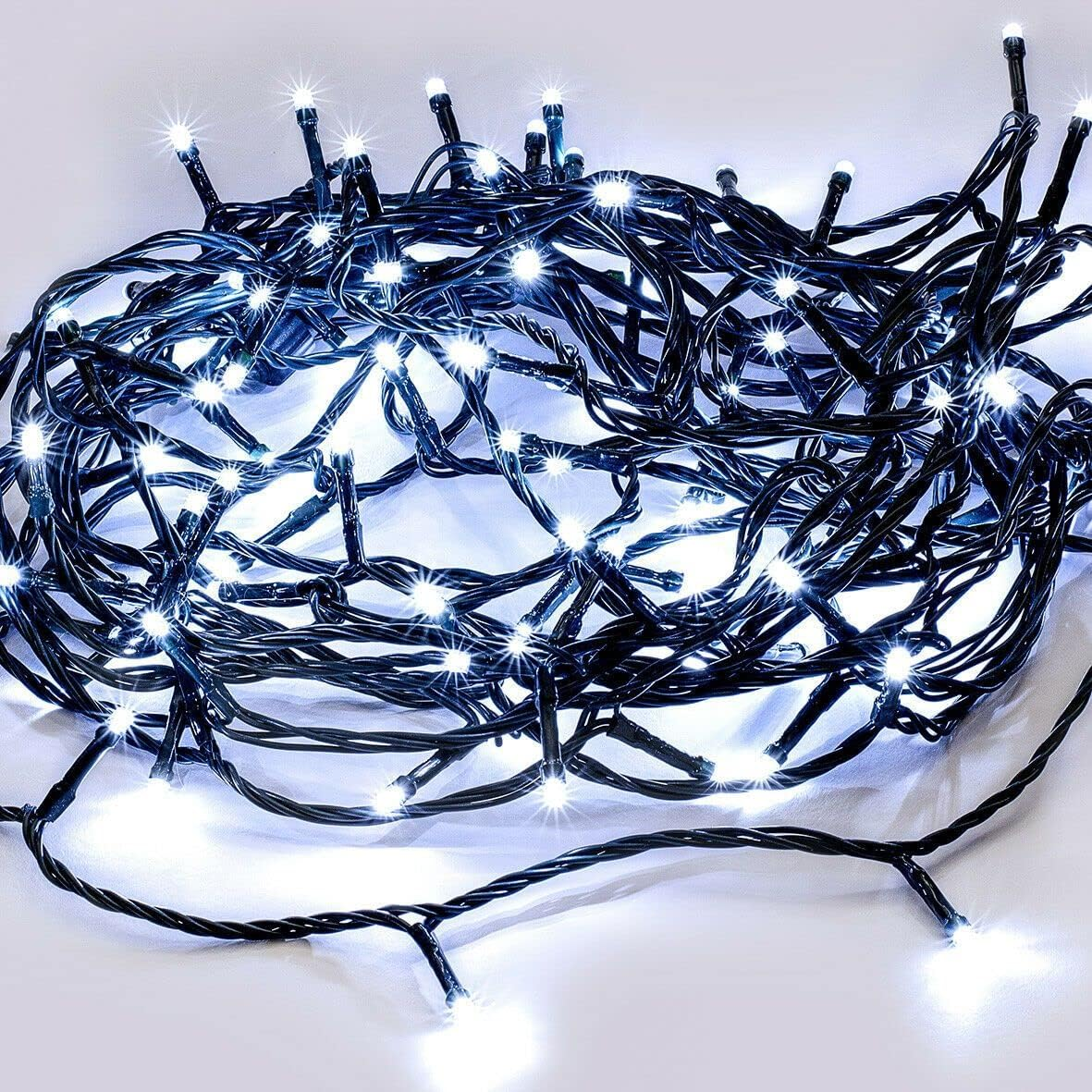 520 LED Connectable Fairy Light Chain Dark Green Cable - 3 Colour Options - Multicolour