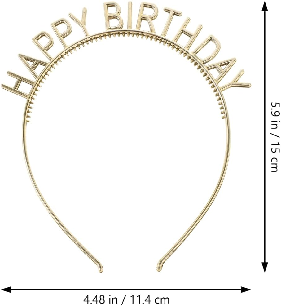 OATIPHO Pack of 10 Happy Birthday Hair Bands Party Decoration Gold and Hair Bands Birthday Accessories Festive Hair image number 4