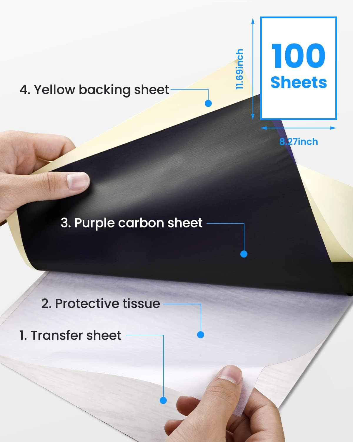 Phomemo Tattoo Transfer Paper - 100 Sheets A4 Size, Thermal Stencil Paper for Tattoo Transfer Kit - Commercial & Personal Use, DIY Tattoo Tracing Paper Compatible with M08F Printer & Tattoo Supplies image number 6