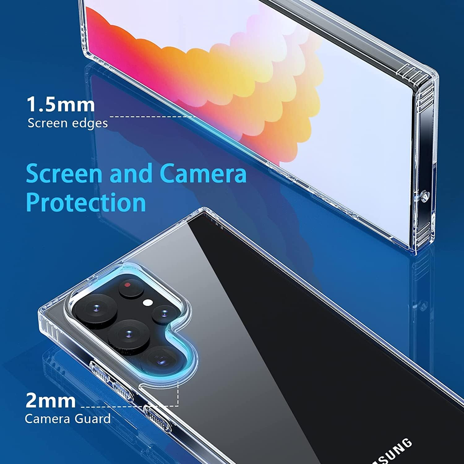 For Samsung Galaxy S23 Ultra Case Clear [Anti-Yellowing] [Military Grade Drop Protection] Shockproof Hard PC +Soft TPU Back Phone Case for Galaxy S23 Ultra Case image number 2