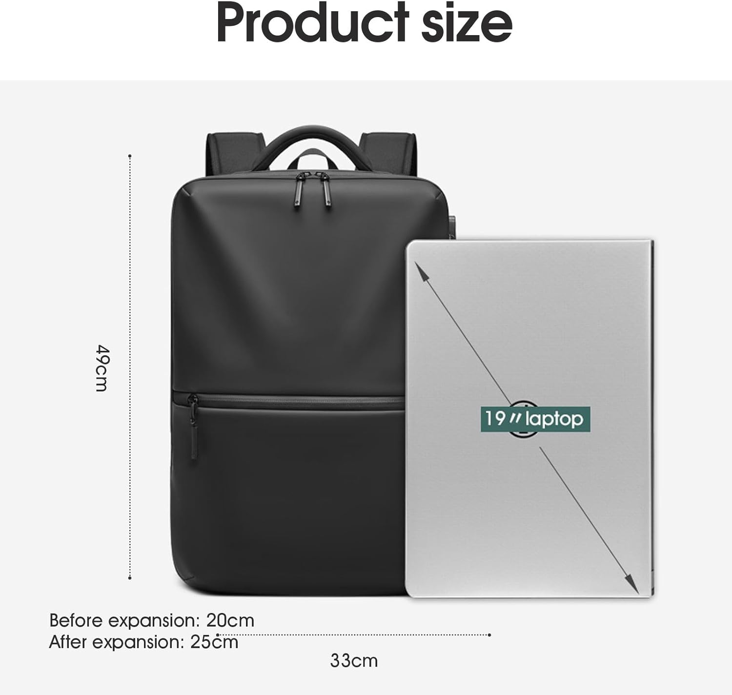 Travel Backpack Vacuum Compression Air-Back Expandable Vacpack Backpack with Water Resistant anti Theft Backpack with USB Charging Port Carry on Luggage Vac Packing Bag for Airplane 39-55L image number 1