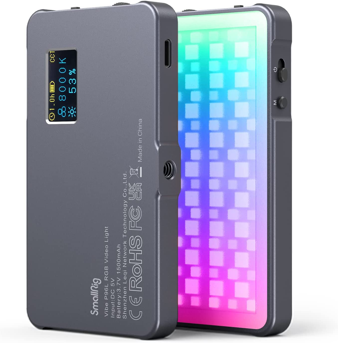 Smallrig RGB Video Light, Portable LED Camera Light Full Color Fill Light CRI 96+ Rechargeable LED DSLR Lighting with Aluminum Alloy for Photography, Video Conference, Youtube, Tiktok-3489B image number 6