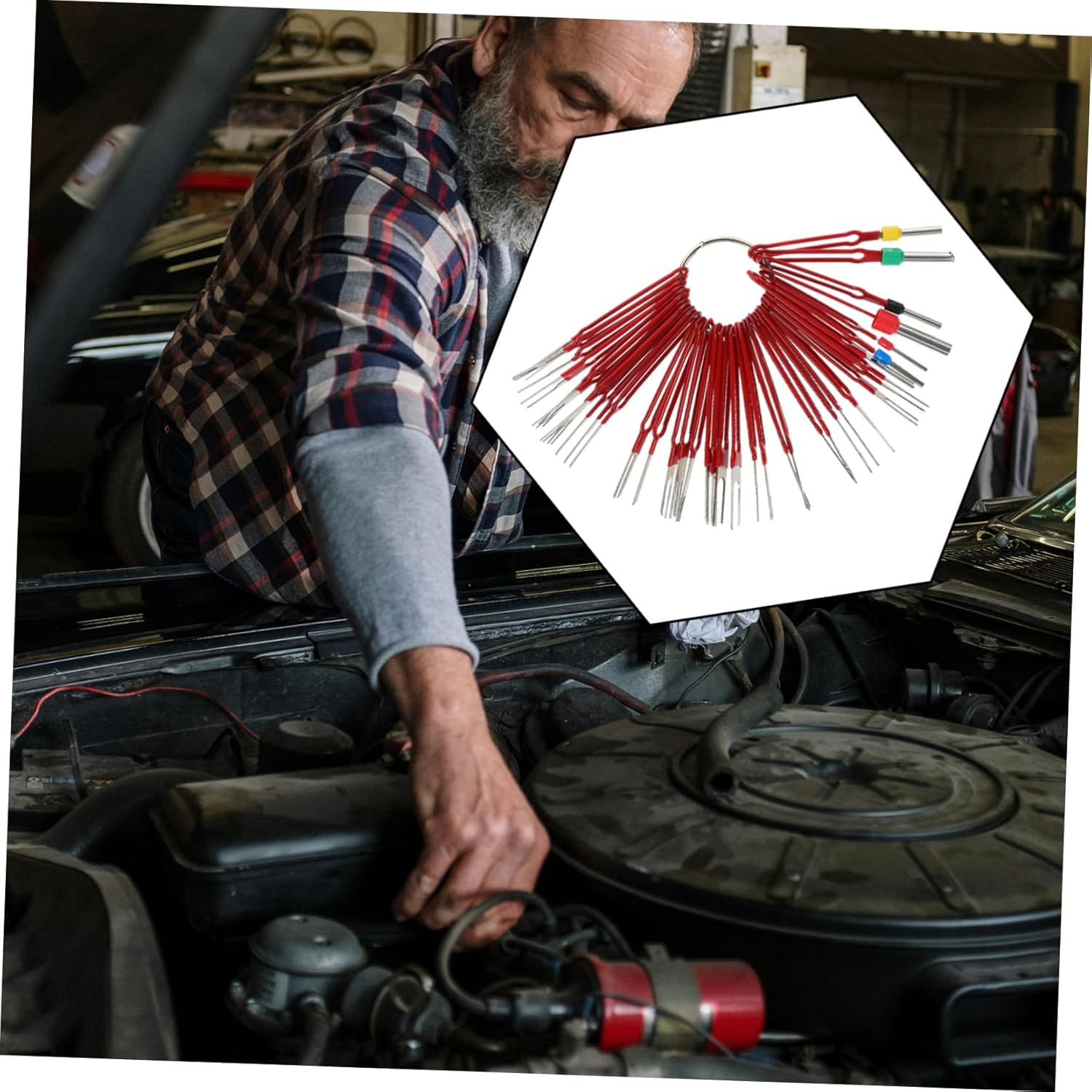 GETAJGHSD Terminal Pin Extractor Tool Kit 39Pcs Car Electrical Terminal Removal Tools 0.8-6.2Mm Ejector Set for Automotive Electrical System Repair