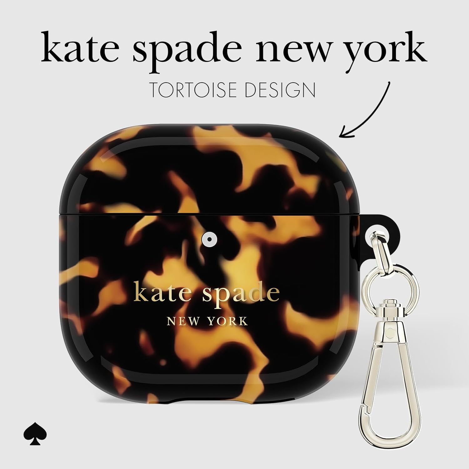 Kate Spade New York Airpods 4 Protective Case with Keychain Ring - Transparent Tortoise, Compatible with Airpods 4Th Generation image number 5