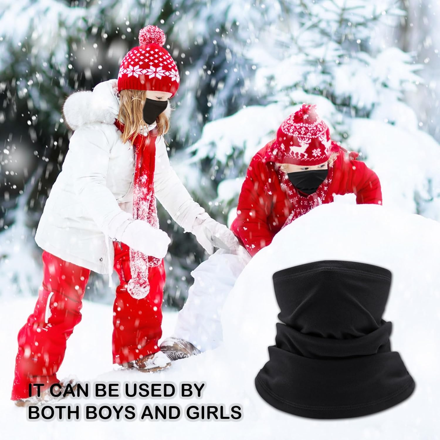 SKHAOVS 3 Pack Winter Kids Neck Warmer, Kids Neck Scarves for Boys Girls, Kids Snood Kids Neck Warmer, Kids Scarf Toddler Scarf Kids Snood Scarf Windproof Warm Scarf for Outdoor Sports image number 6