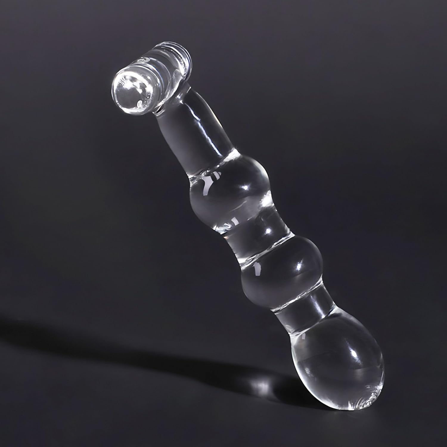Glass Dildo Anal Plug - 15Cm Crystal Clear Temperature Play Toy for G-Spot & Prostate Stimulation, Sensual Massage Beads for Men, Women & Couples (Special Shape) image number 6