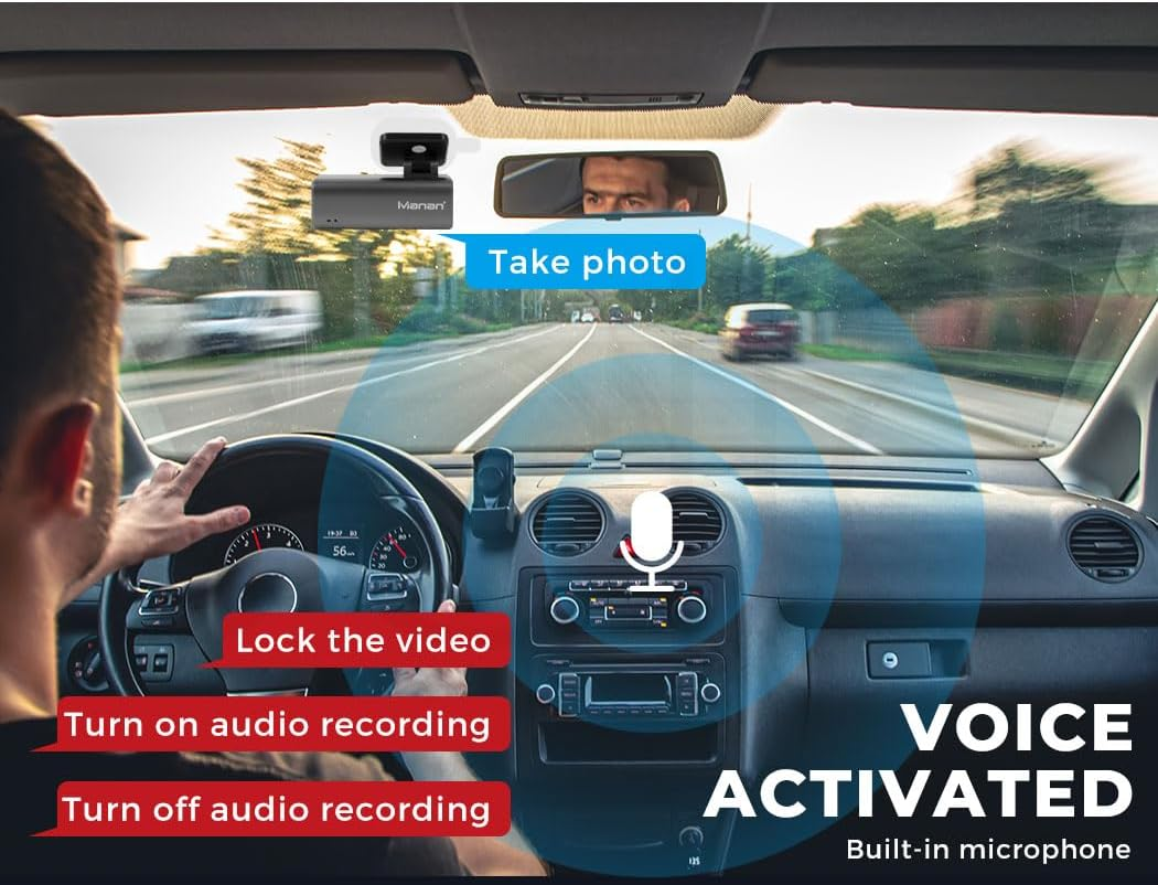 Manan Dash Camera 4K Wifi UHD Front Car Recorder Voice Control Night Vision 64G image number 6