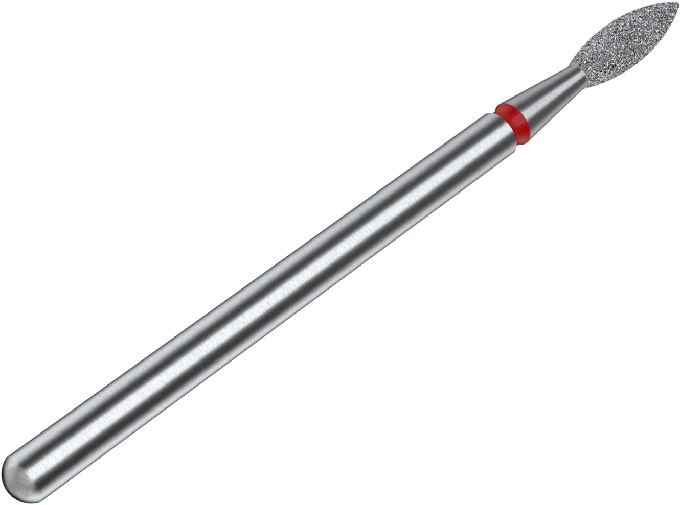 STALEKS PRO Expert Diamond Nail Drill Bit (Pointed Flame, Red, 2.3Mm Head / 8Mm WP) &ndash; Soft Abrasiveness for Delicate Cuticle & Sidewall Processing in Hardware Manicure/Pedicure image number 6