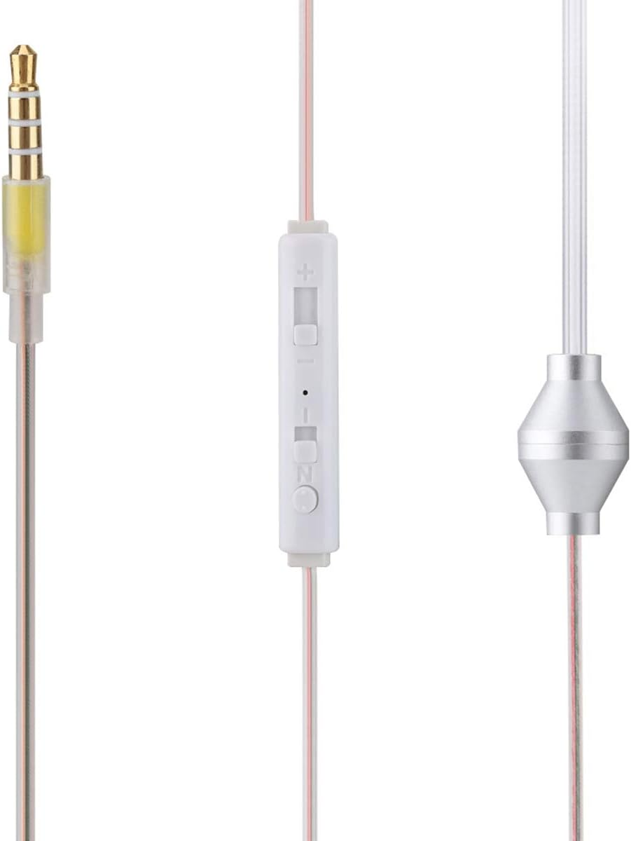 Queen.Y In-Ear Headsets Anti-Radiation Air Tube Safety Earbuds Cable Headphones with Microphone for Ios for Android Transparent Single image number 2